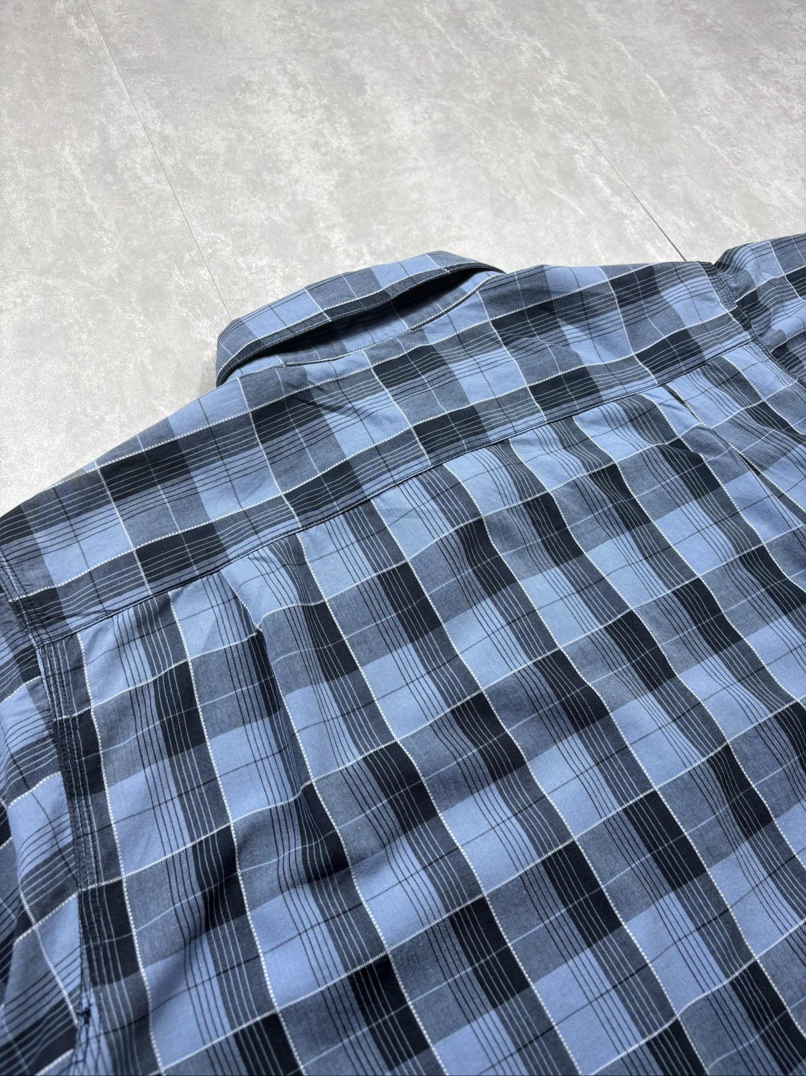 Dickies Men Blue & Black Checkered Short Sleeve Shirt Large image 8