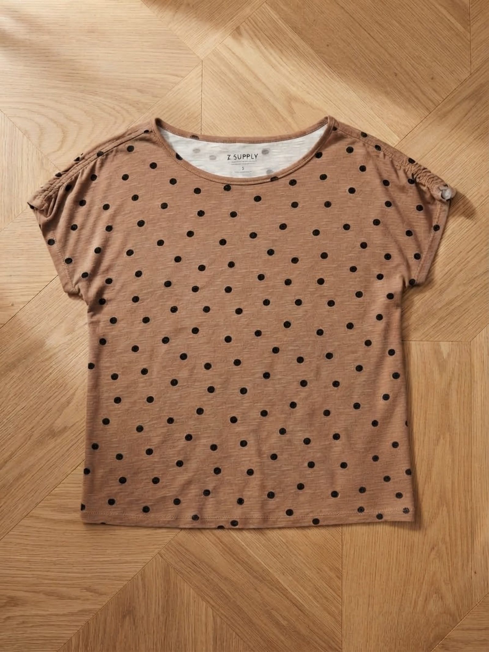 Brown & Black Polka Dot Women's Top Size Small