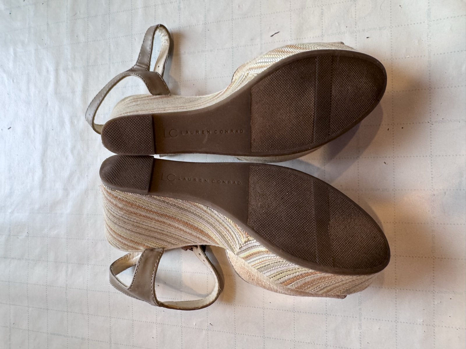 DRAFT READY Women’s Lauren Conrad Wedge Heel Sandal – Brown – Size 7 Med image 8