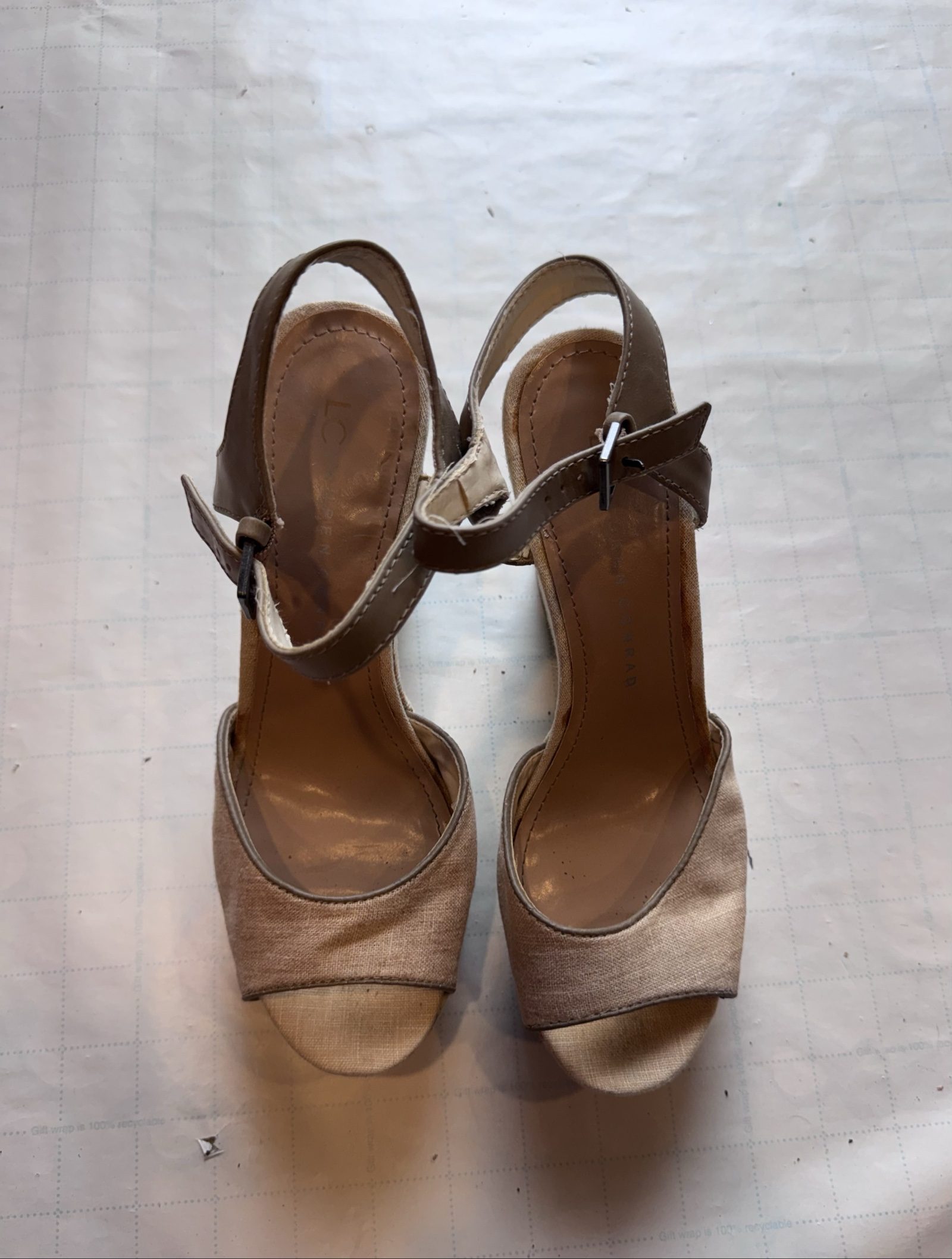 DRAFT READY Women’s Lauren Conrad Wedge Heel Sandal – Brown – Size 7 Med image 9