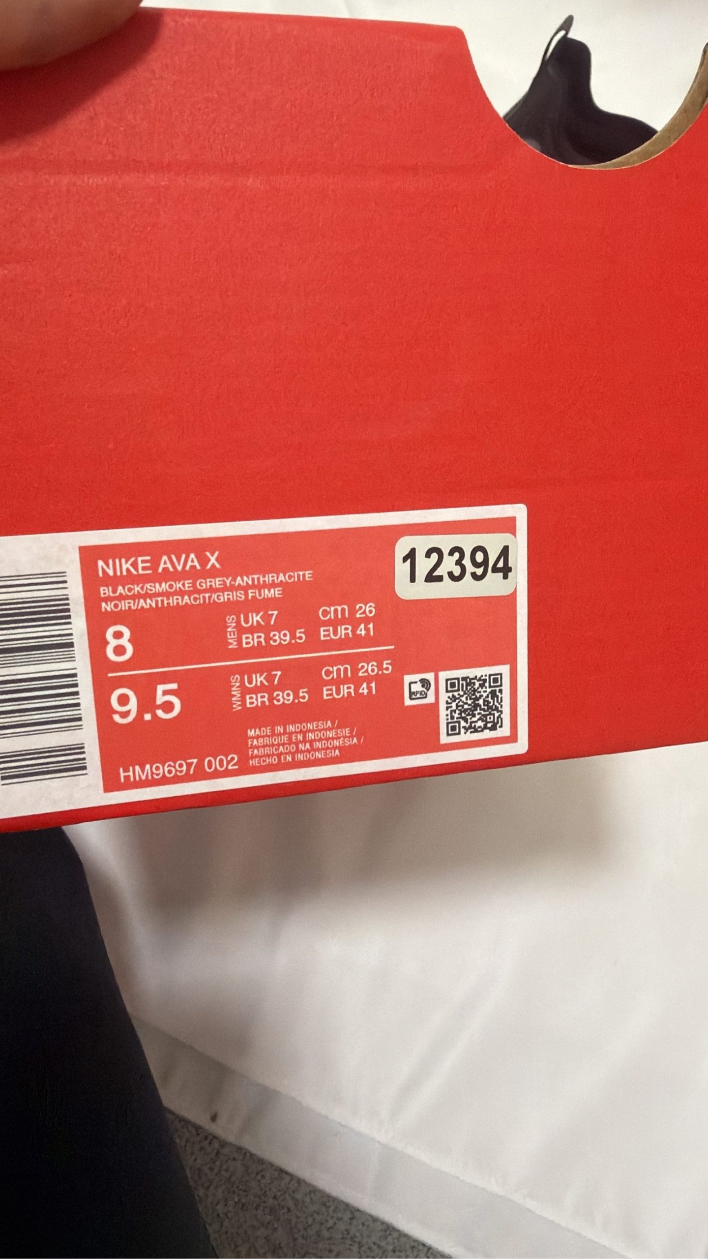 Nike Men's Black & Smoke Grey AVA X Running Trainers UK 8 image 4