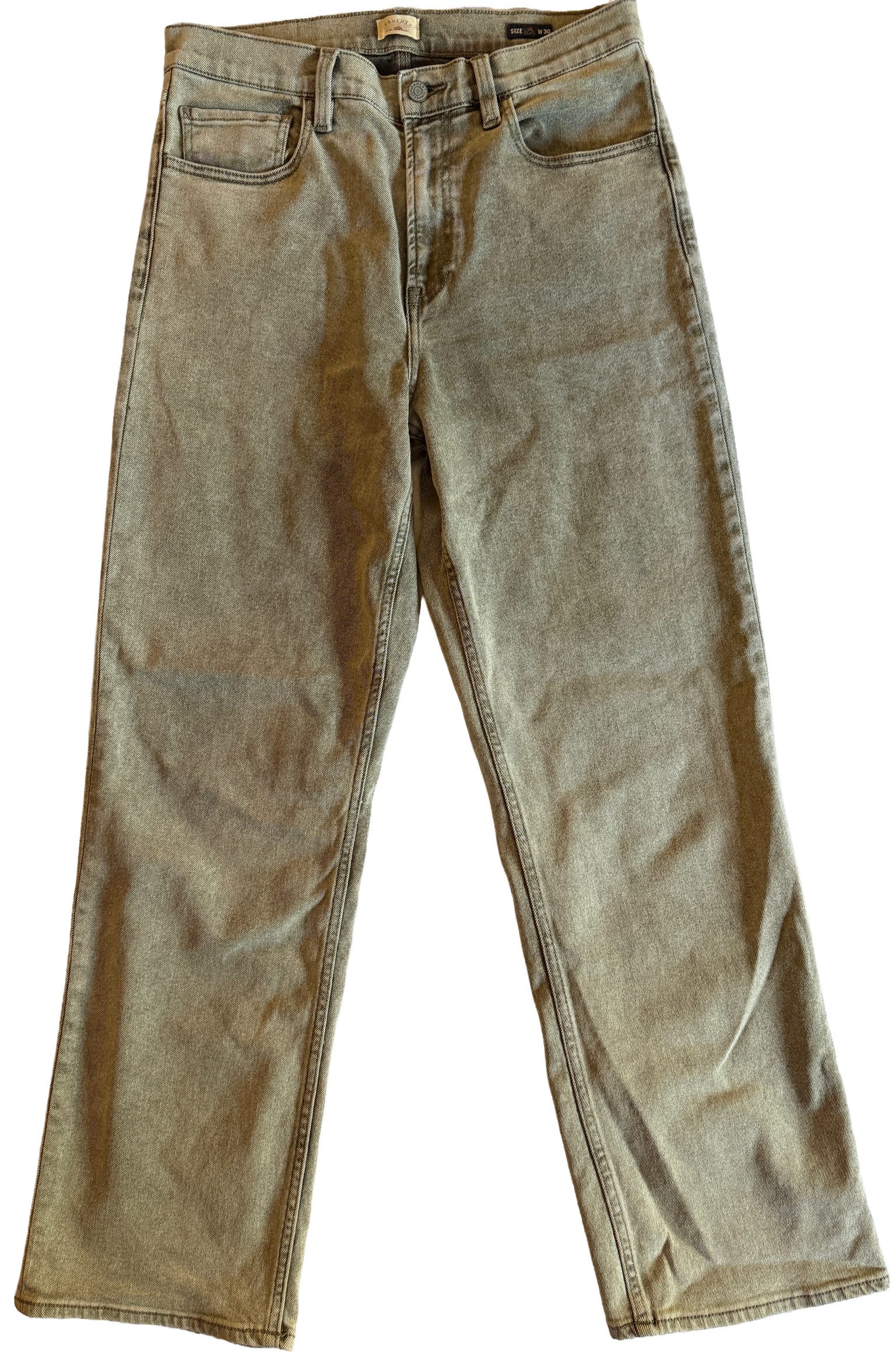 Faherty Women's Slim Straight Sunwashed Denim - Olive Haze image 2