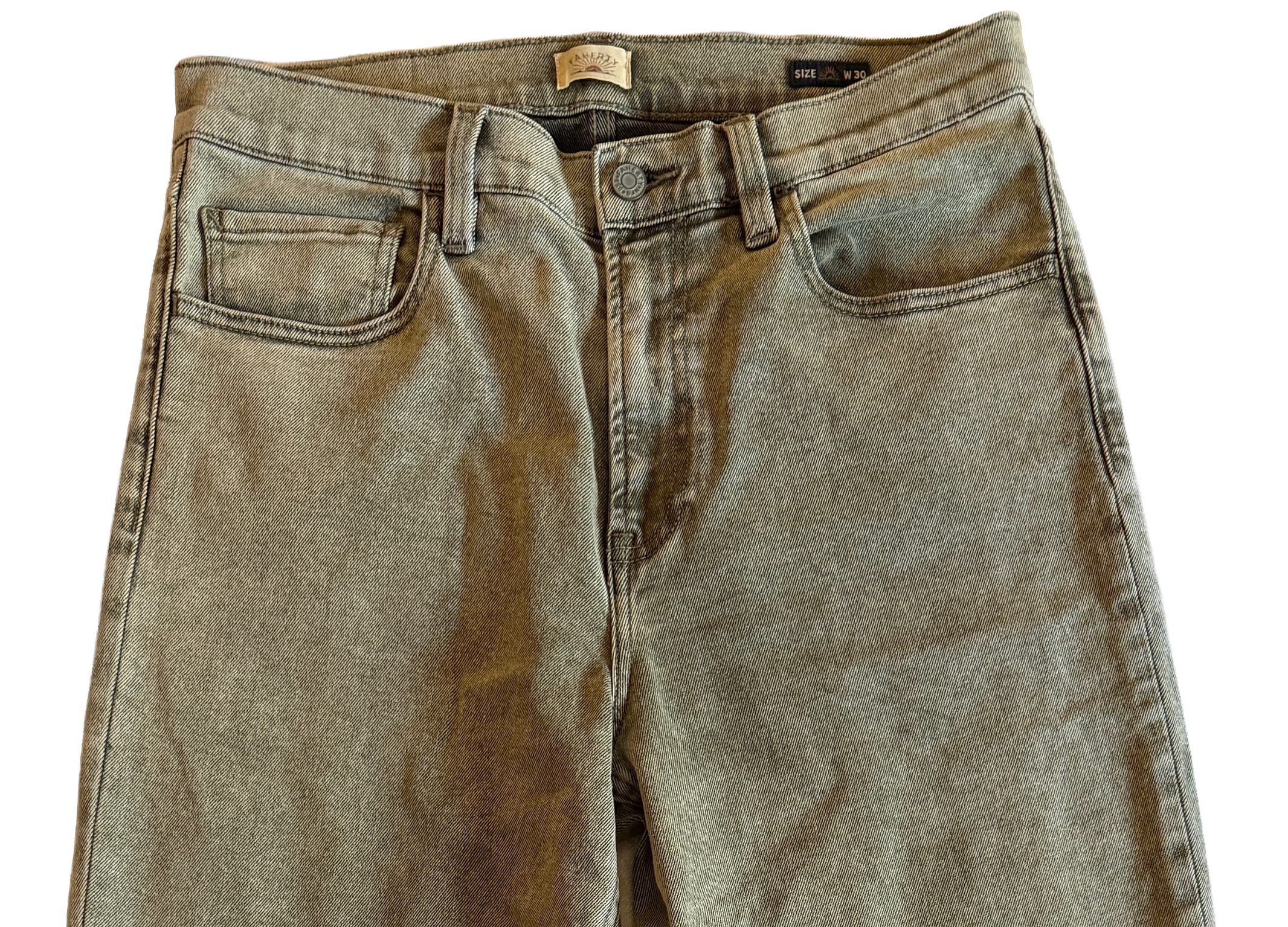Faherty Women's Slim Straight Sunwashed Denim - Olive Haze image 4