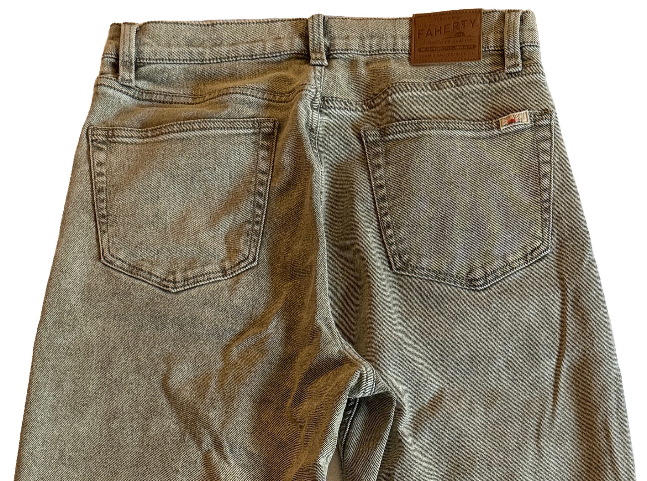 Faherty Women's Slim Straight Sunwashed Denim - Olive Haze image 5