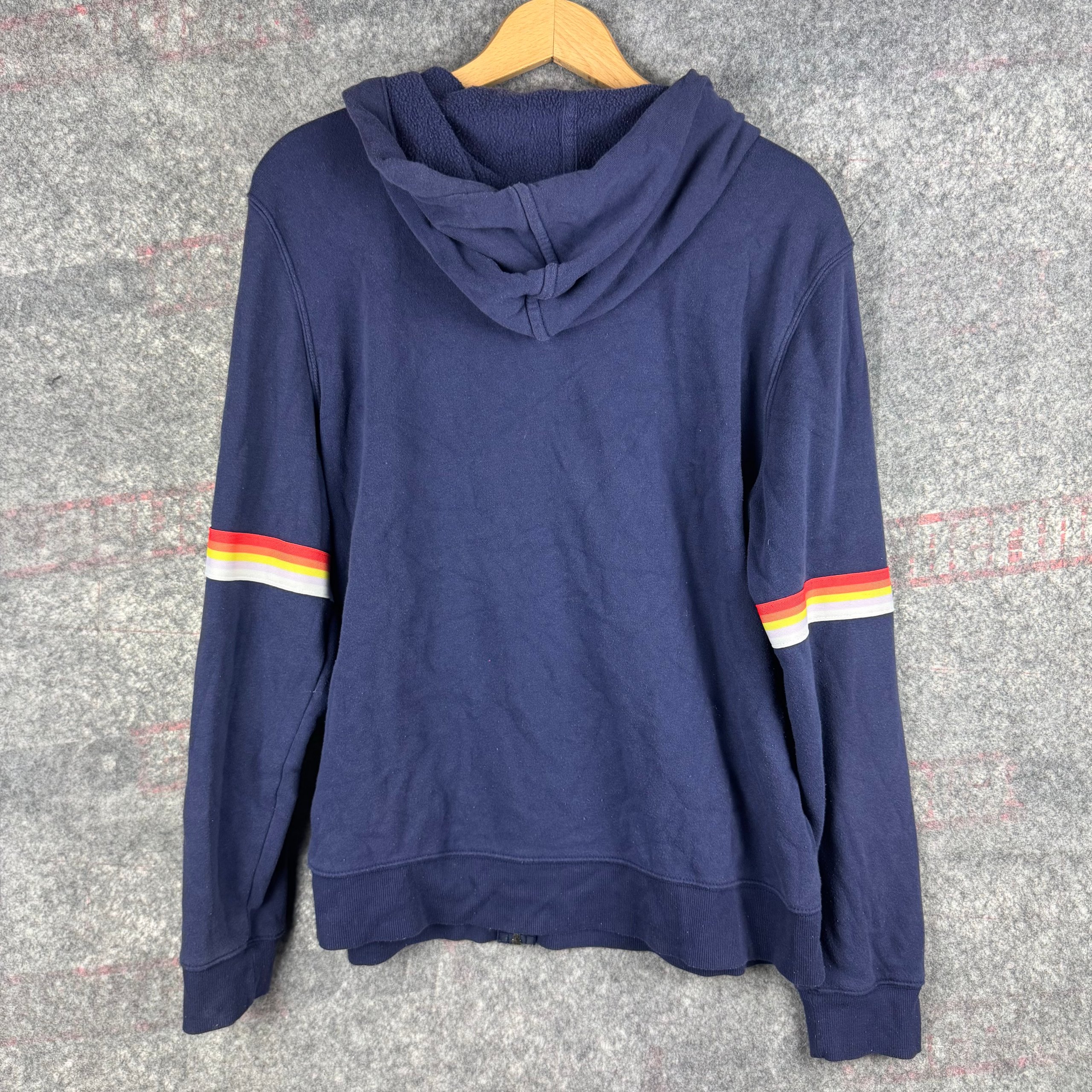 Old Navy Navy Zip Hoodie XL Rainbow Sleeve Stripes image 5