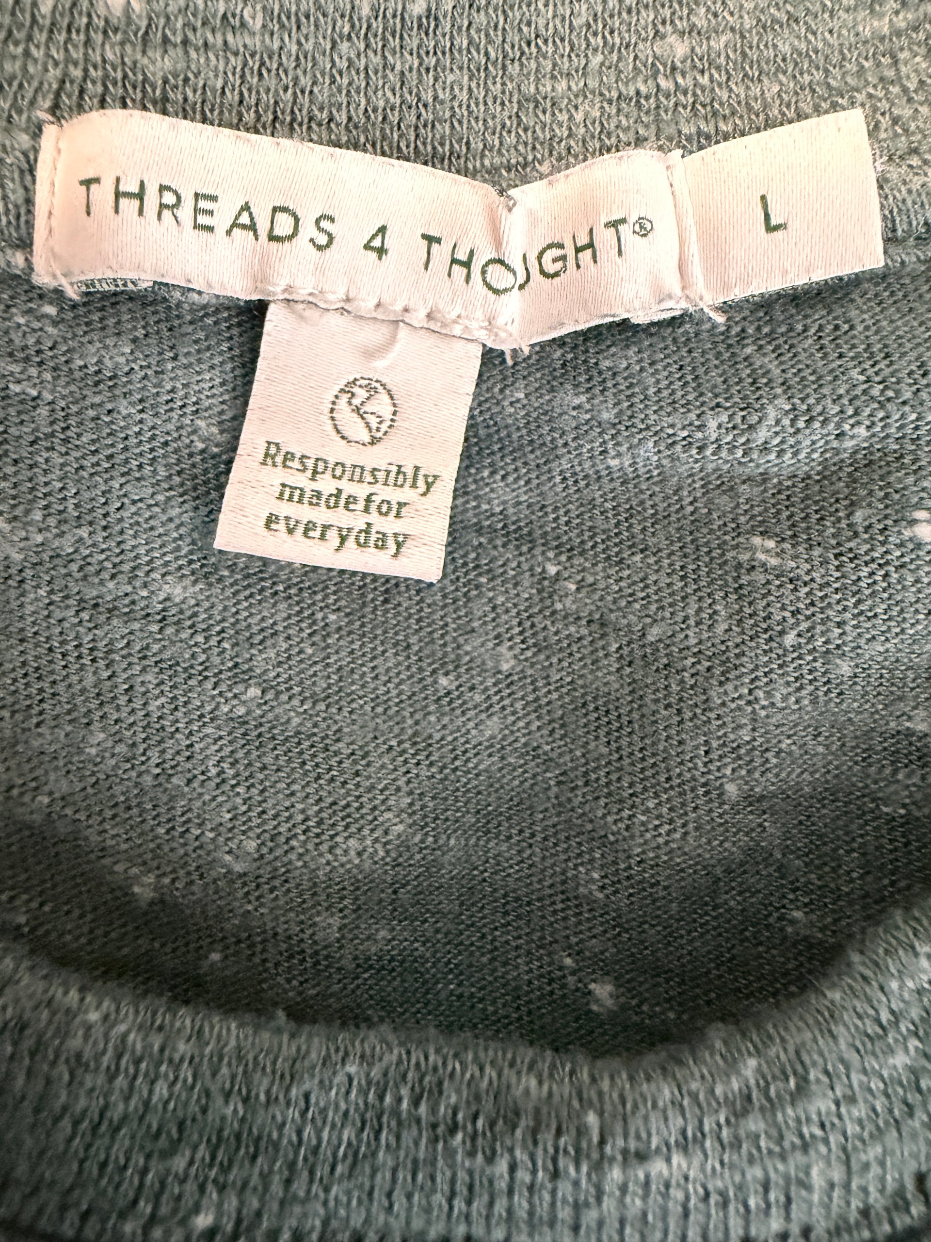 Threads 4 Thought Green Speckled Crew Neck T-Shirt Large image 3