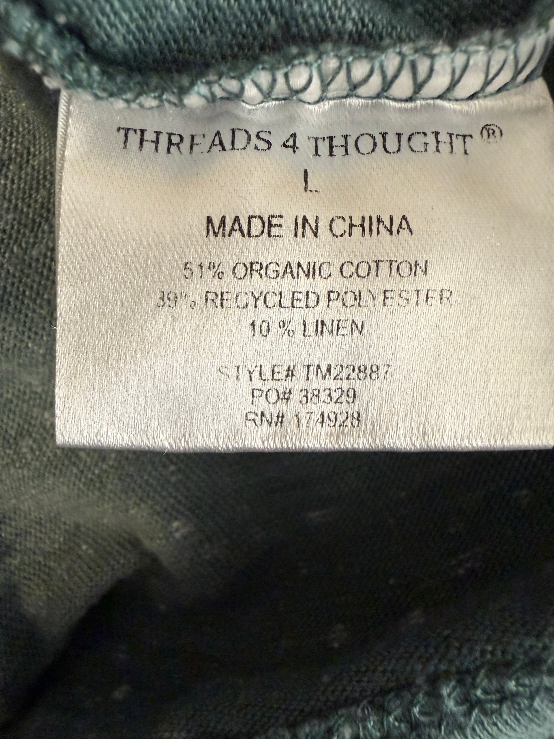 Threads 4 Thought Green Speckled Crew Neck T-Shirt Large image 4