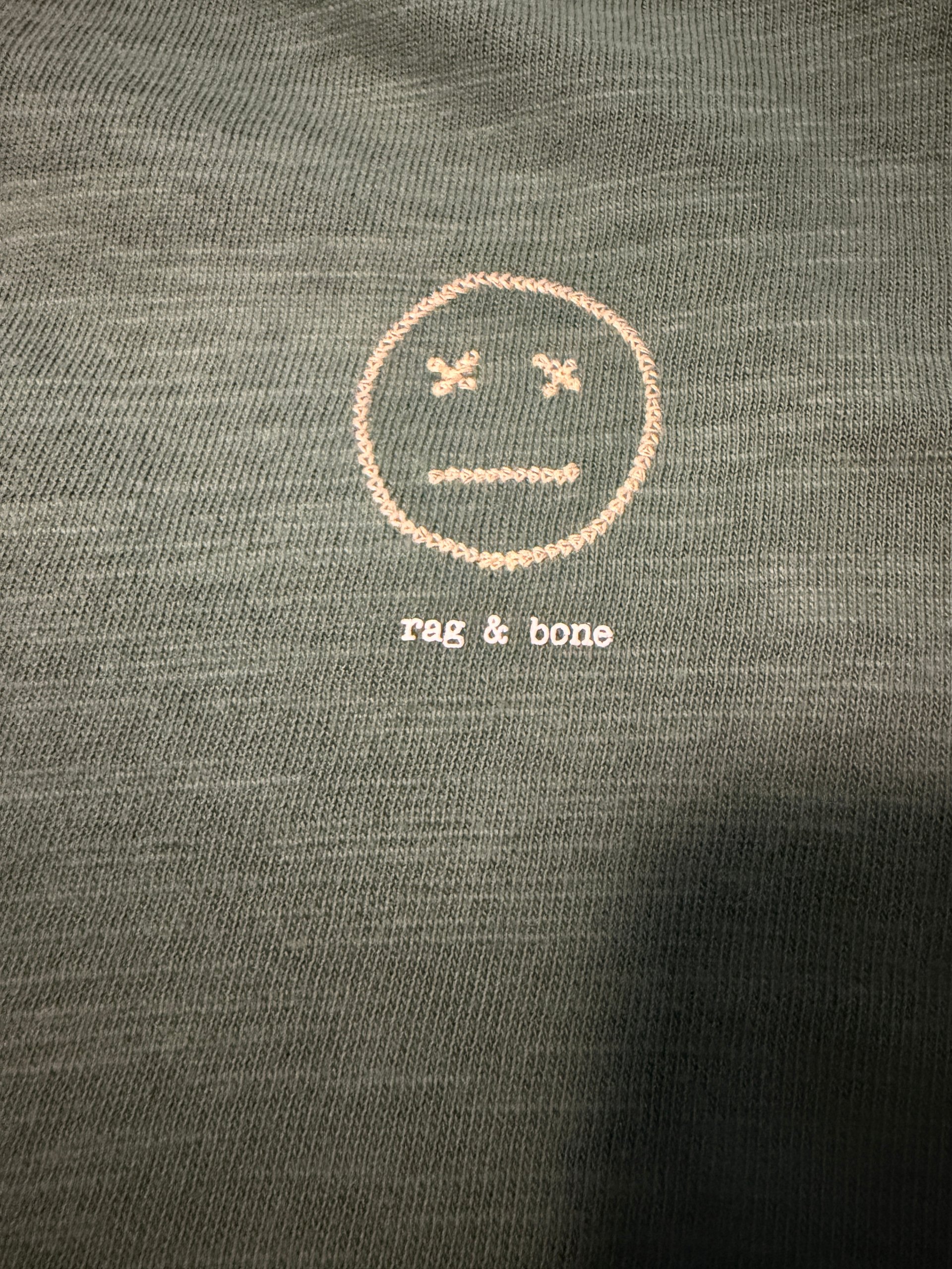 rag & bone Men's Embroidered Smiley Face Slub Cotton Tee 2 XL image 4