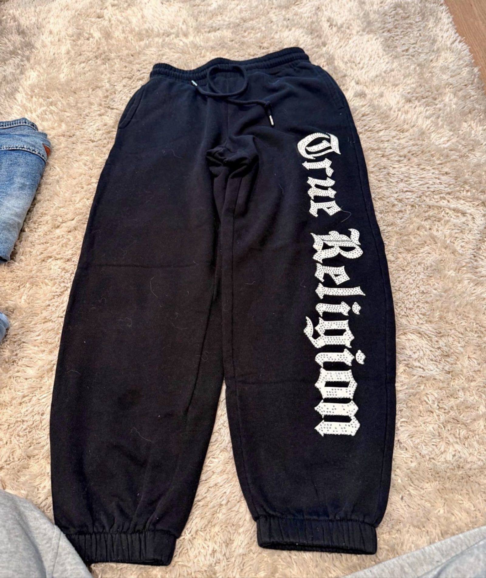 True Religion Black Graphic Sweatpants XS