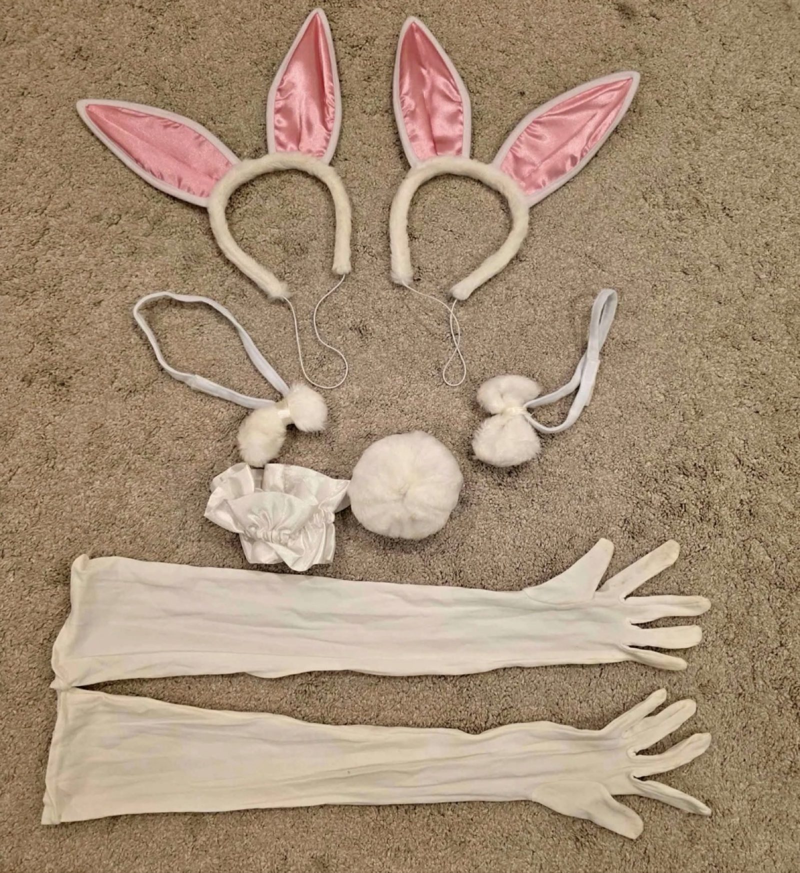 Bunny Costume Accessories Set White & Pink