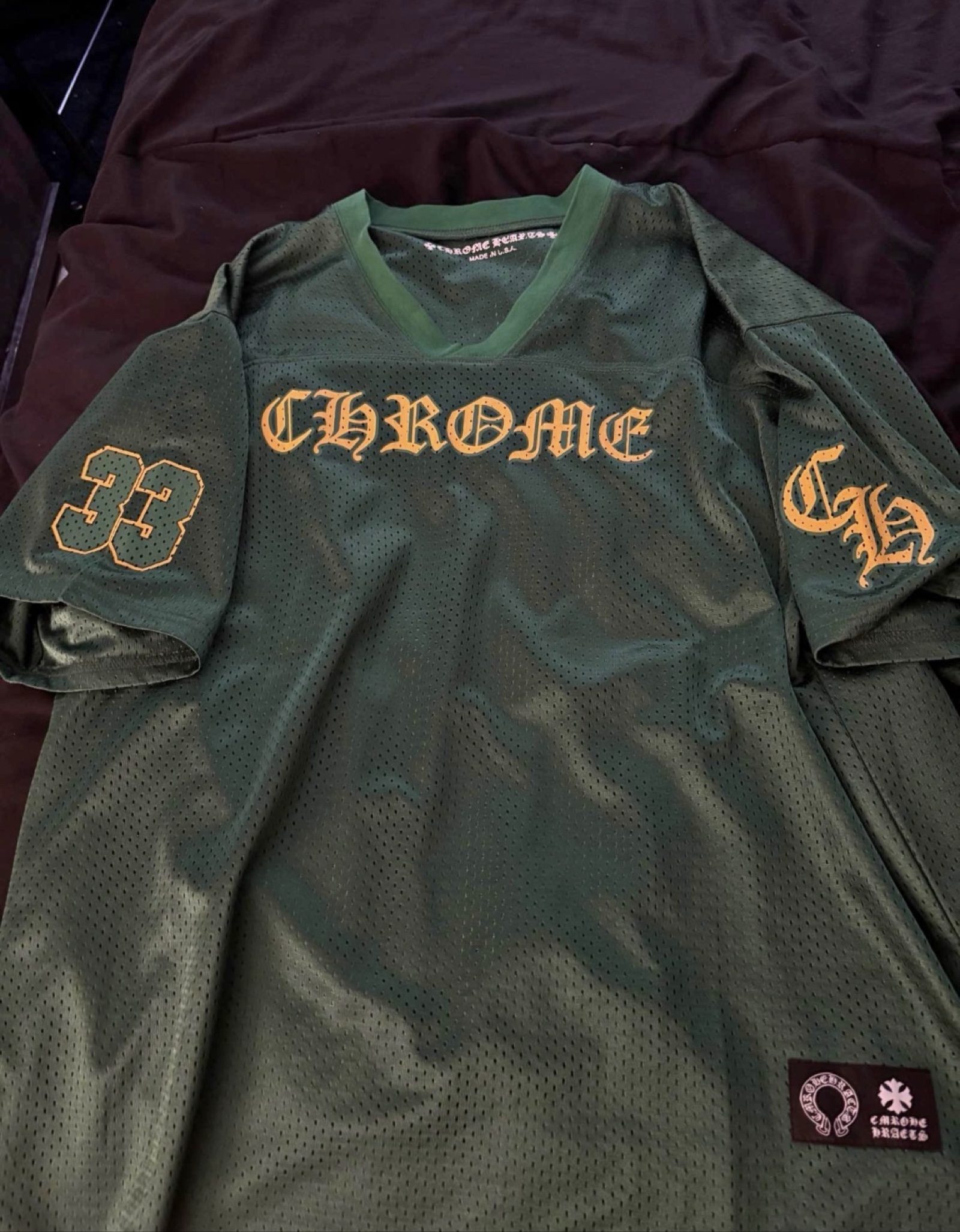 Chrome Hearts Green LA Mesh Jersey Shirt Large