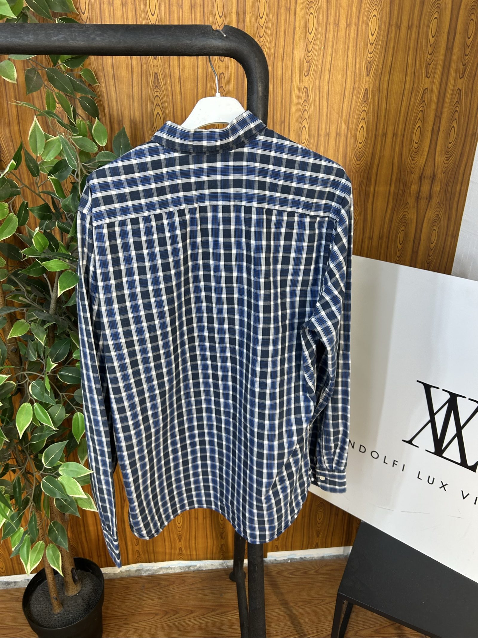 Levi's Uomo Camicia a Quadri Blu e Bianco Taglia M image 6