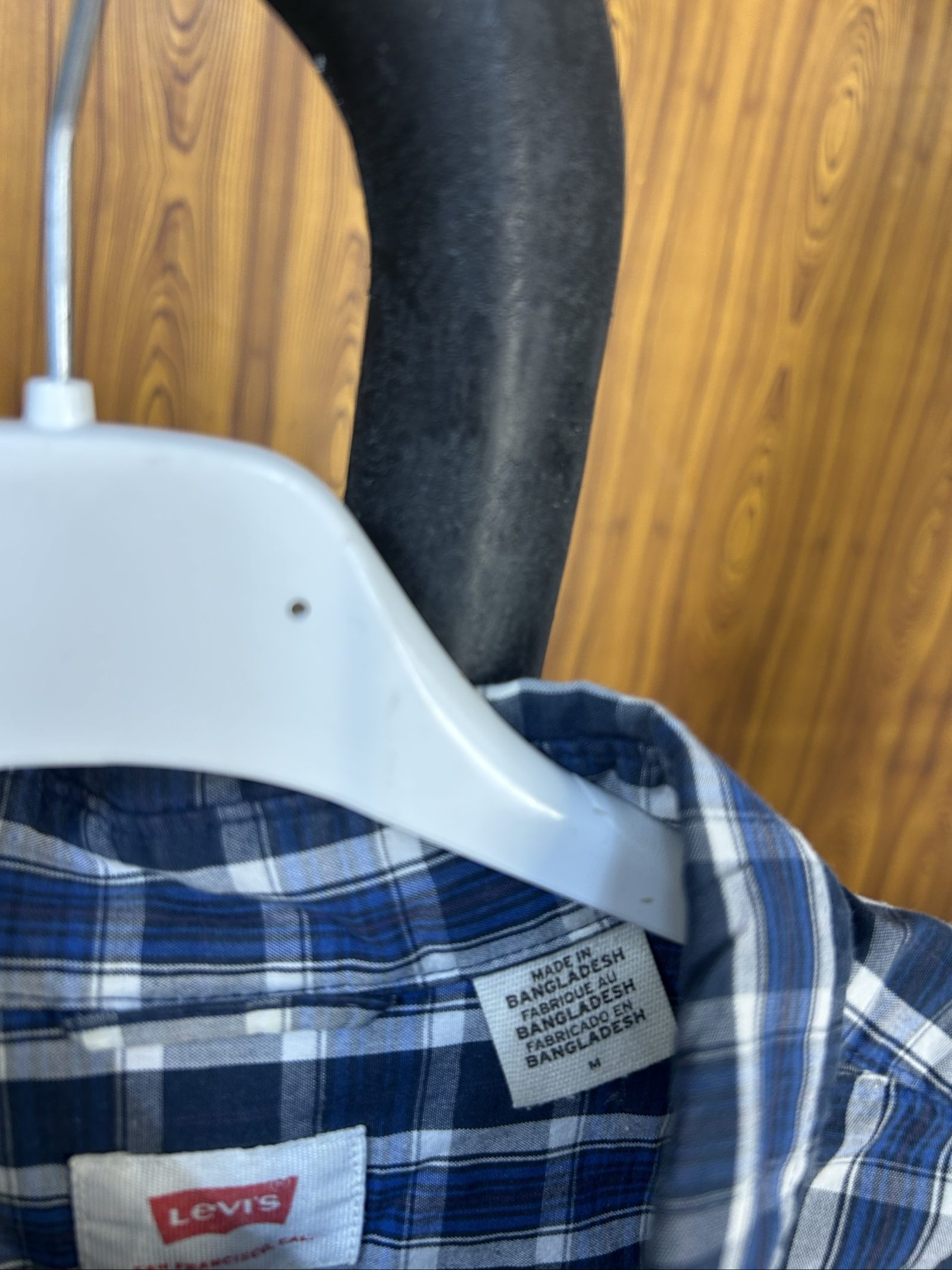 Levi's Uomo Camicia a Quadri Blu e Bianco Taglia M image 3