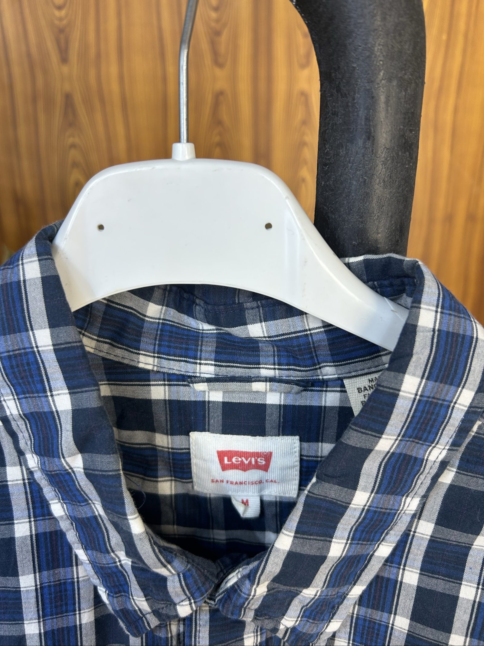 Levi's Uomo Camicia a Quadri Blu e Bianco Taglia M image 10
