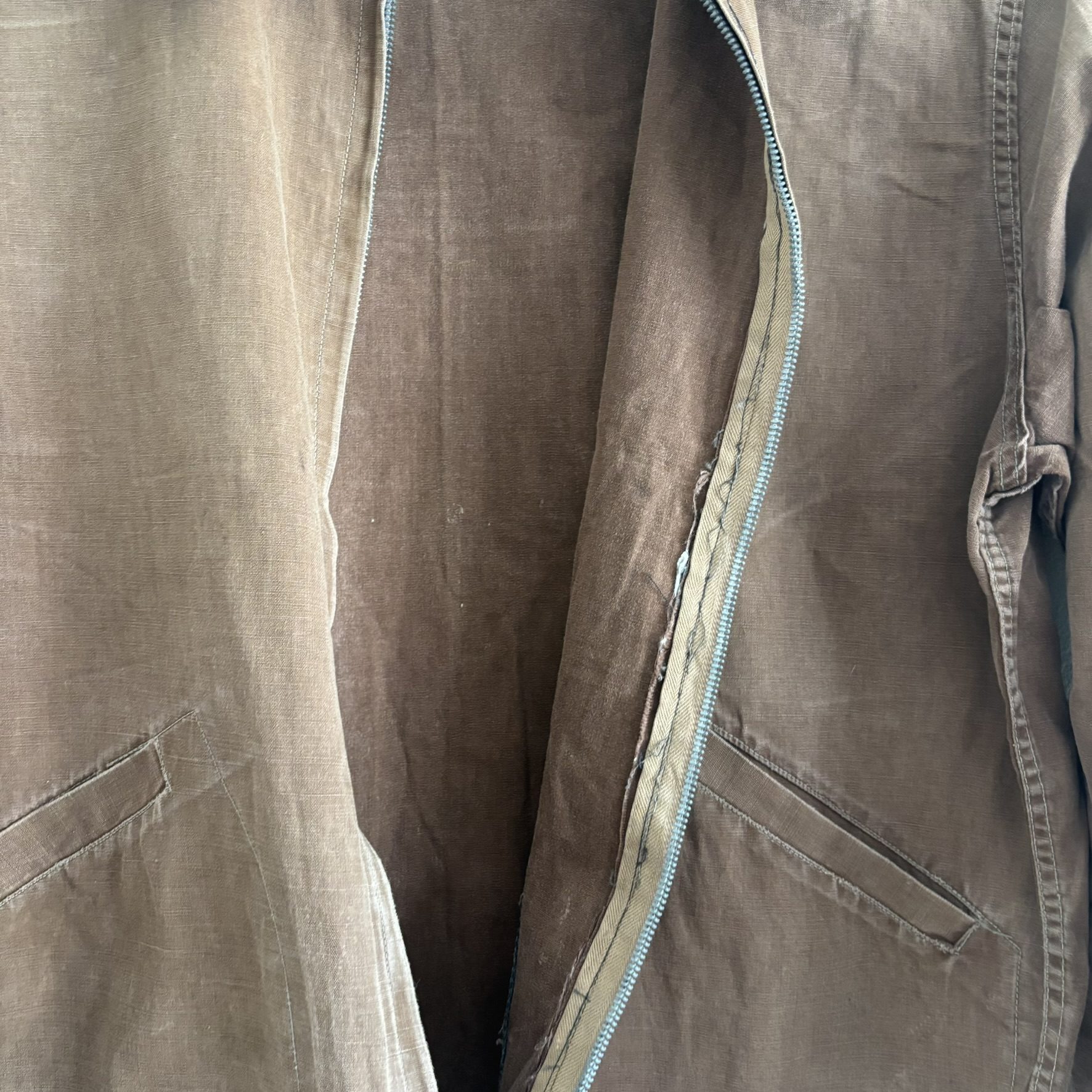 RARE Vintage 40s Canadian Made Spring Loaded Crown Cropped Work Jacket Brown S image 8