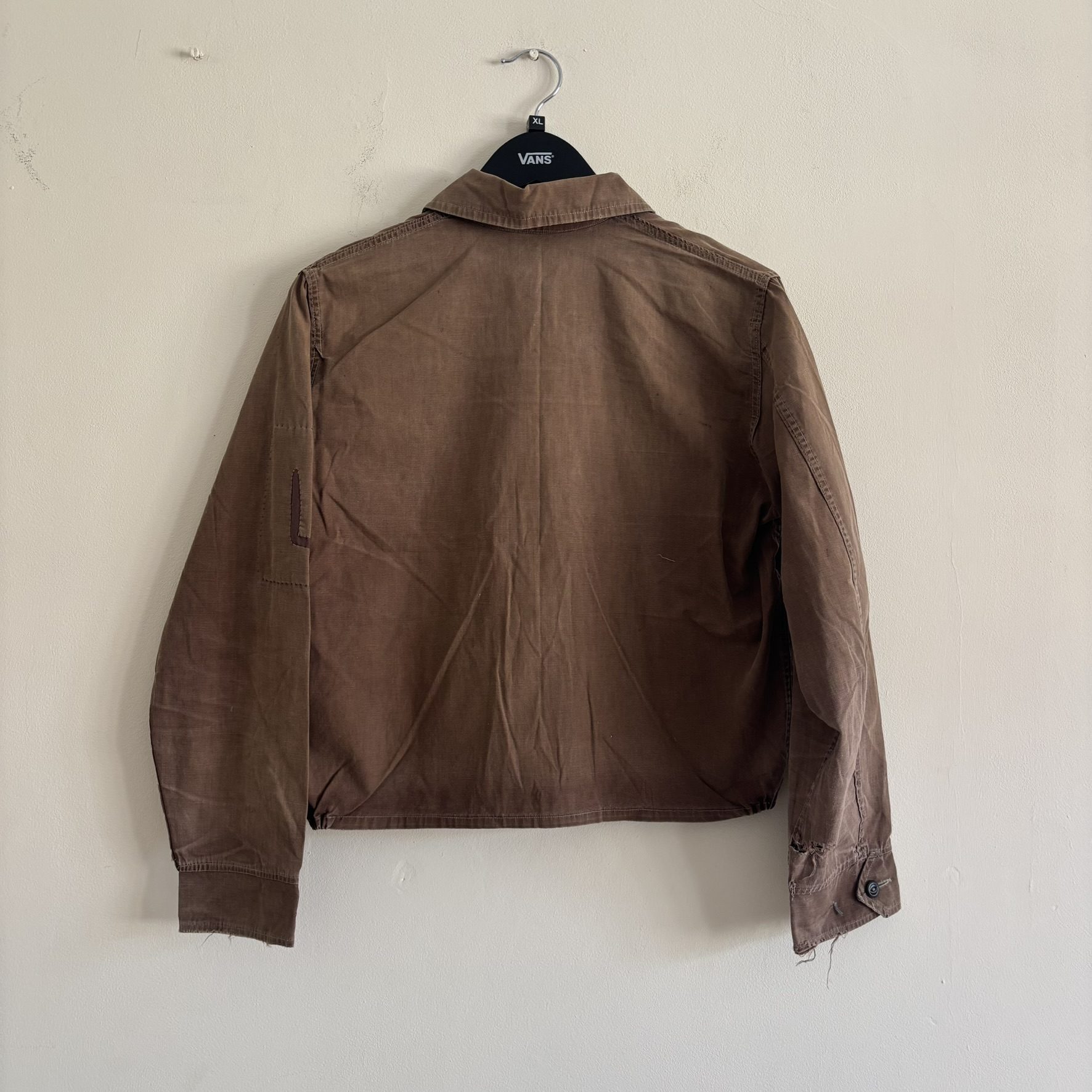 RARE Vintage 40s Canadian Made Spring Loaded Crown Cropped Work Jacket Brown S image 9