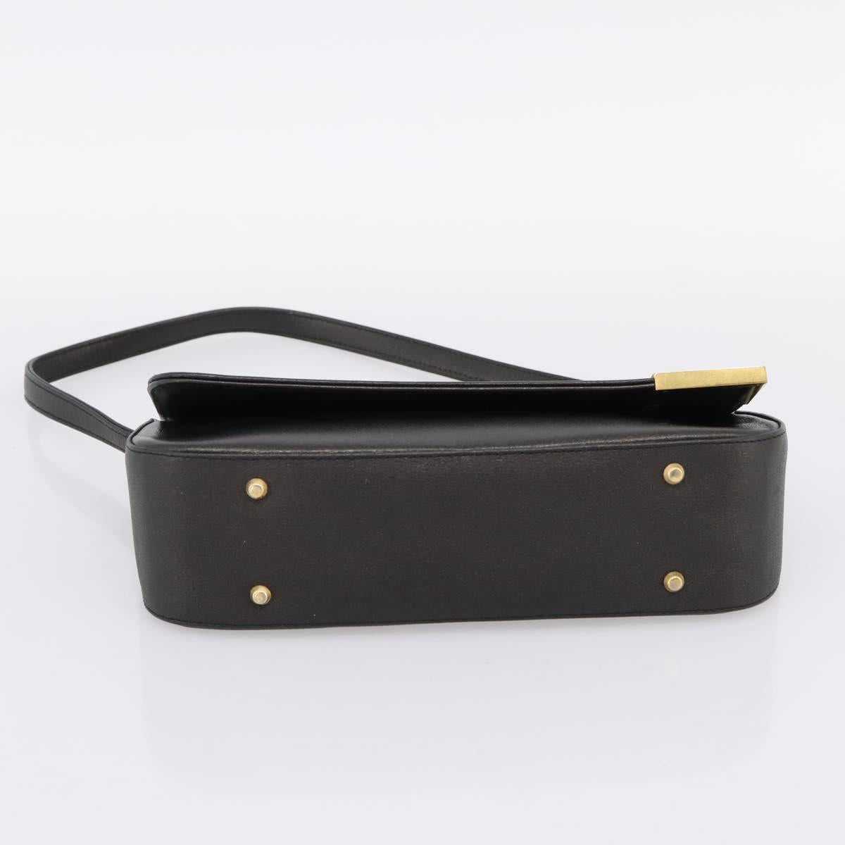 GIVENCHY Shoulder Bag Leather Black Gold Auth 205350A image 5
