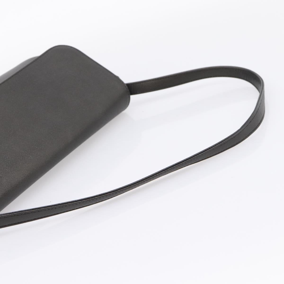 GIVENCHY Shoulder Bag Leather Black Gold Auth 205350A image 7