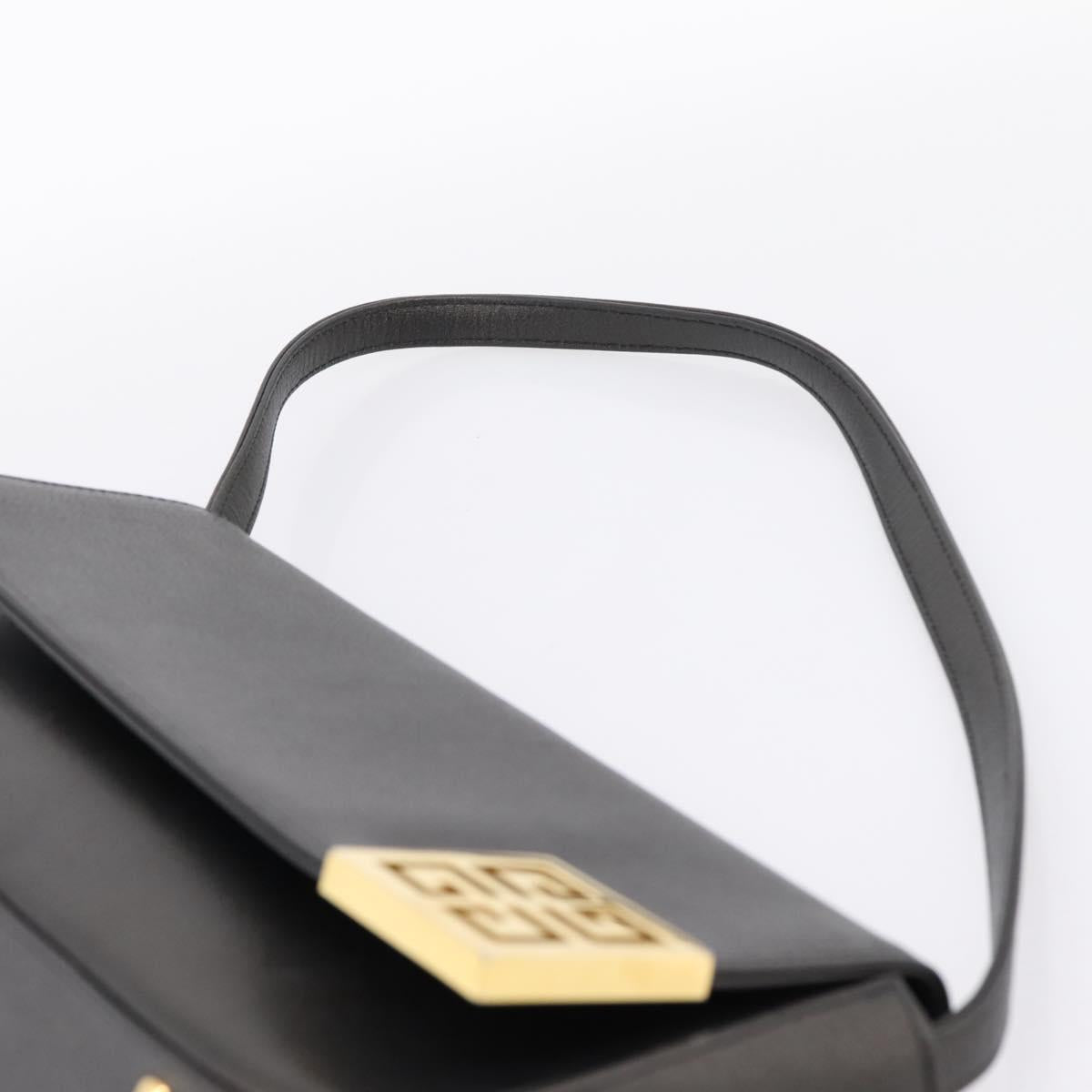 GIVENCHY Shoulder Bag Leather Black Gold Auth 205350A image 8