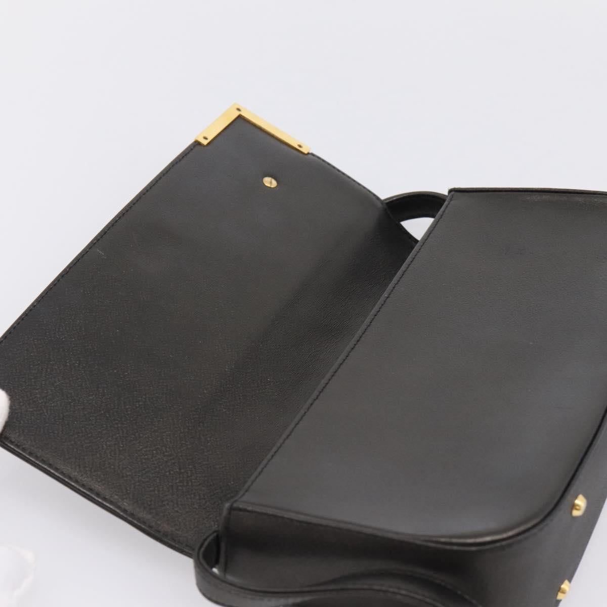 GIVENCHY Shoulder Bag Leather Black Gold Auth 205350A image 10