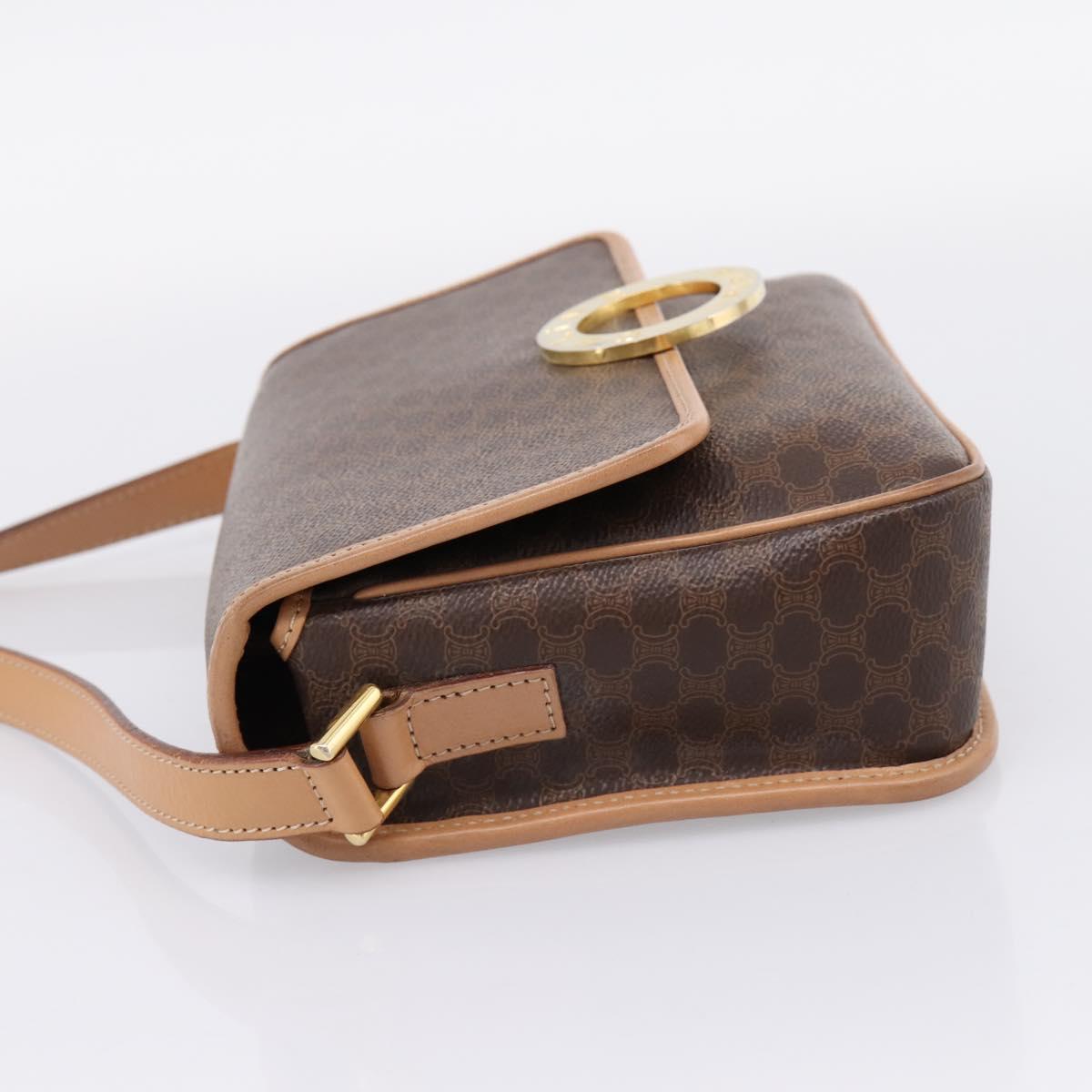 CELINE Macadam Canvas Shoulder Bag PVC Leather Brown Gold Auth 205063V image 3