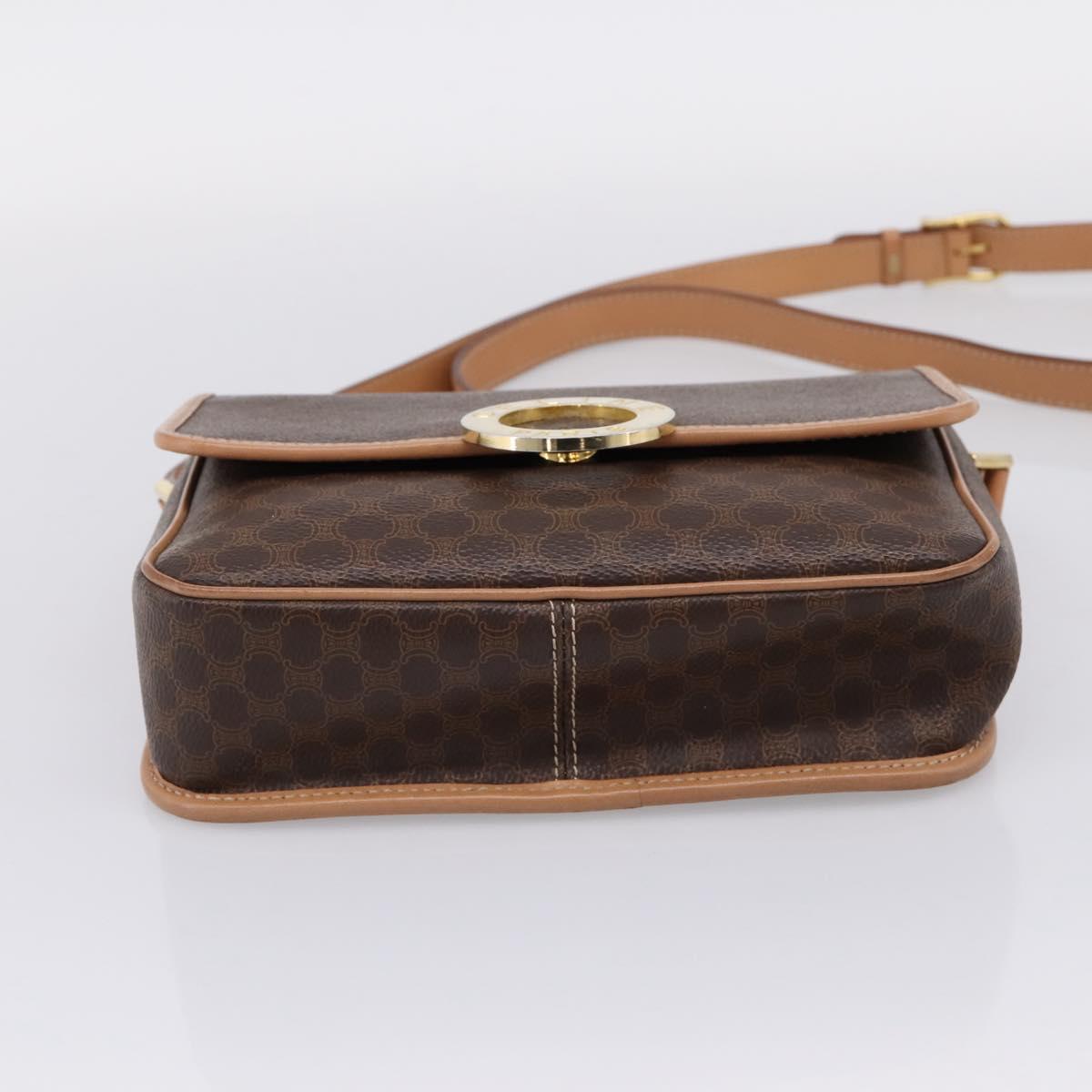 CELINE Macadam Canvas Shoulder Bag PVC Leather Brown Gold Auth 205063V image 5