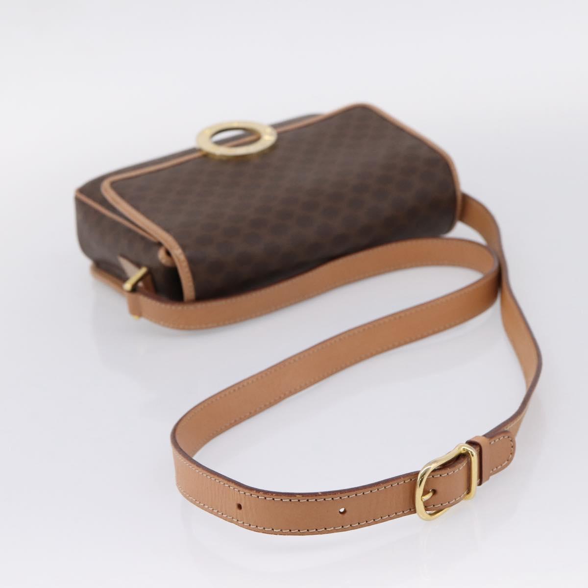 CELINE Macadam Canvas Shoulder Bag PVC Leather Brown Gold Auth 205063V image 7