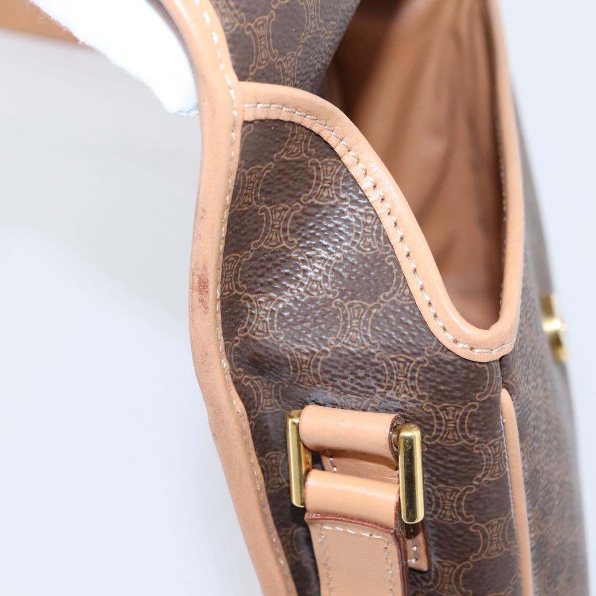 CELINE Macadam Canvas Shoulder Bag PVC Leather Brown Gold Auth 205063V image 9