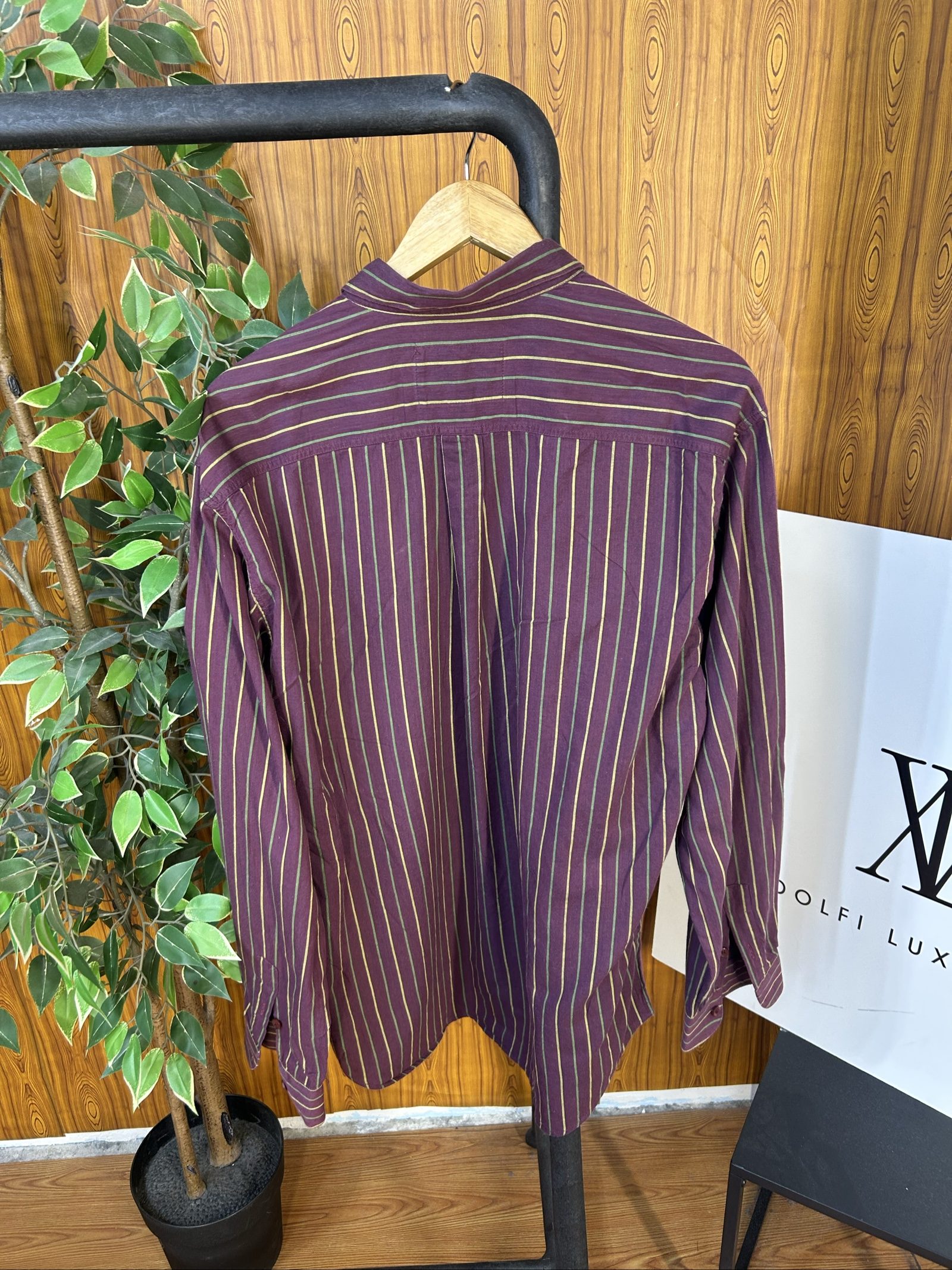 Levi's Men's Purple & Yellow Striped Shirt Large Cotton image 7