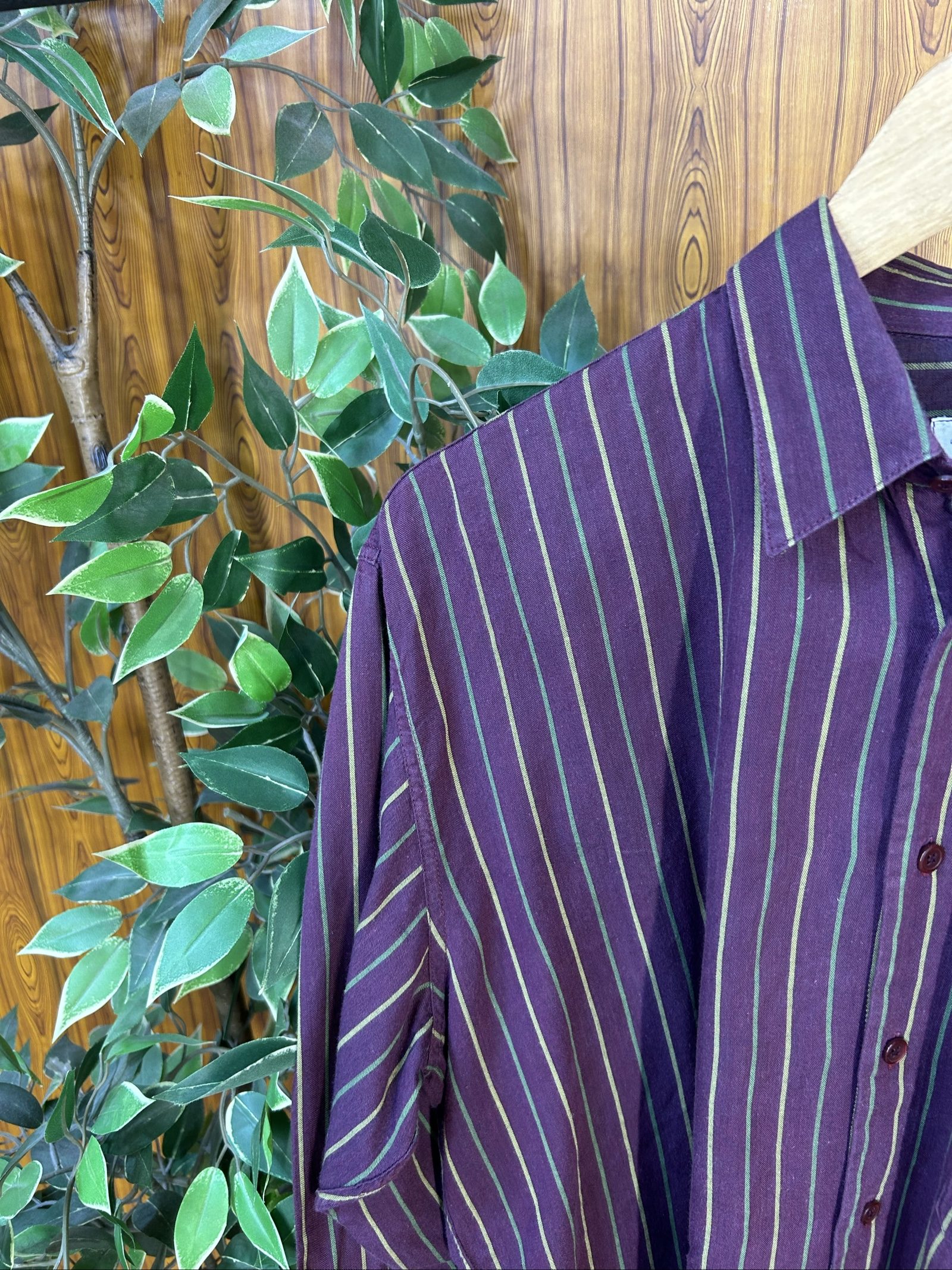 Levi's Men's Purple & Yellow Striped Shirt Large Cotton image 5