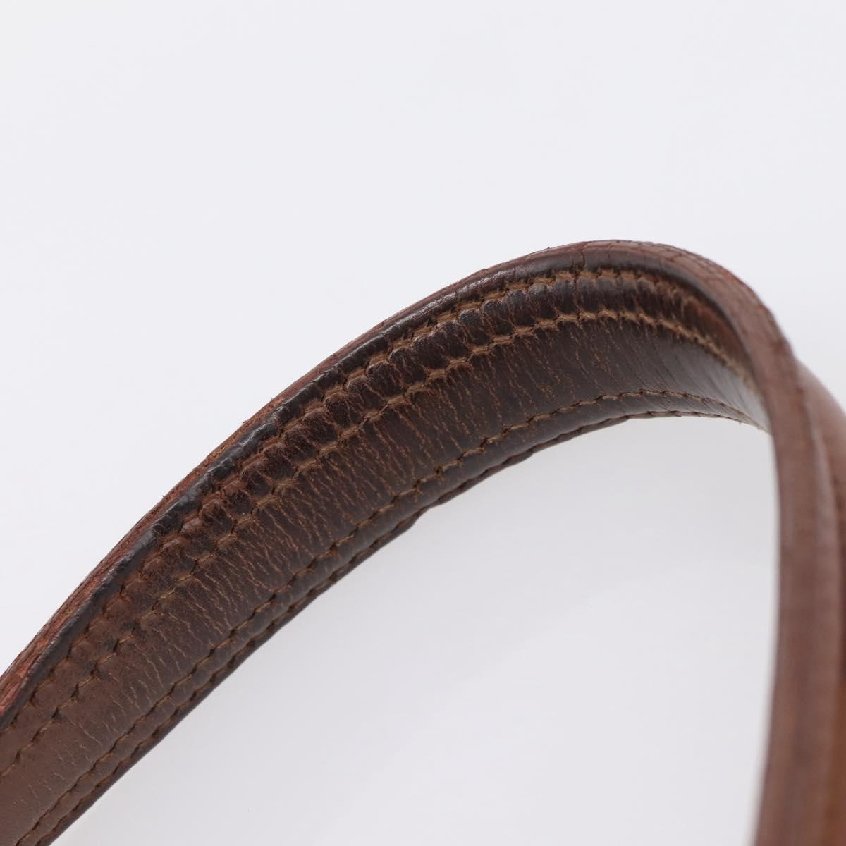 Saint Laurent Muse toe Hand Bag Leather Brown Gold Auth am12717A image 9