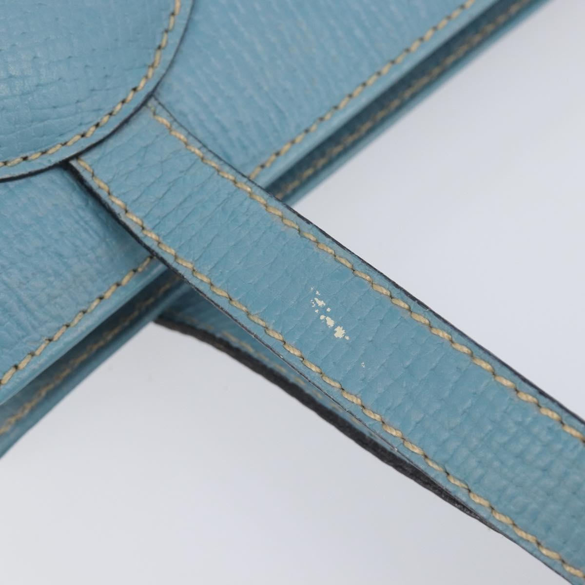 LOEWE Tote Bag Leather Light Blue Gold Auth bs37496A image 8