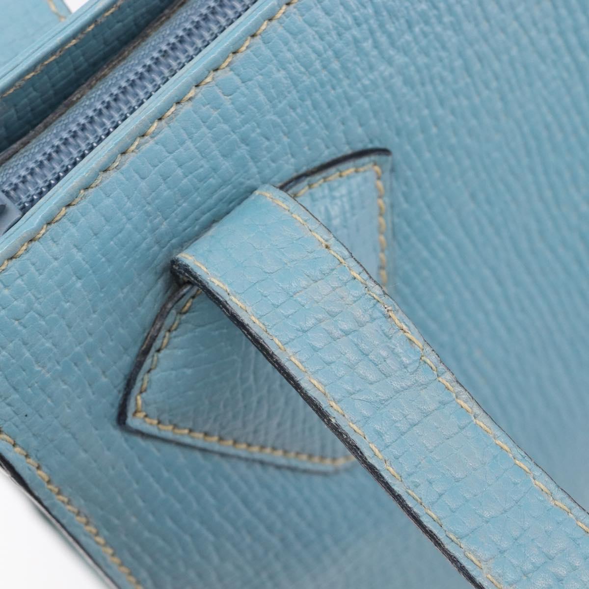 LOEWE Tote Bag Leather Light Blue Gold Auth bs37496A image 10