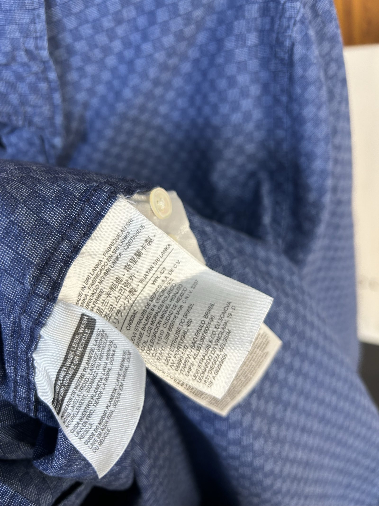Levi's Uomo Camicia Blu a Quadretti Taglia S Cotone image 6