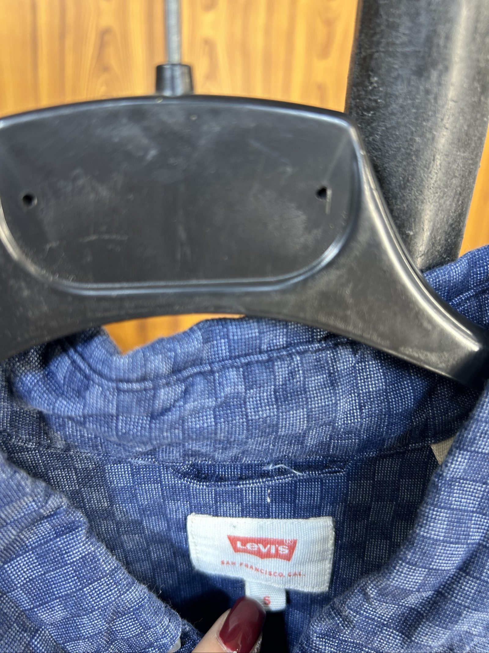 Levi's Uomo Camicia Blu a Quadretti Taglia S Cotone image 8