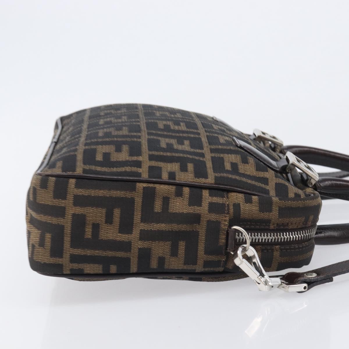 FENDI Zucca Canvas Hand Bag 2way Black Brown Auth 206742V image 3