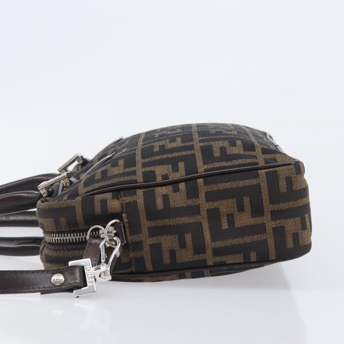FENDI Zucca Canvas Hand Bag 2way Black Brown Auth 206742V image 4