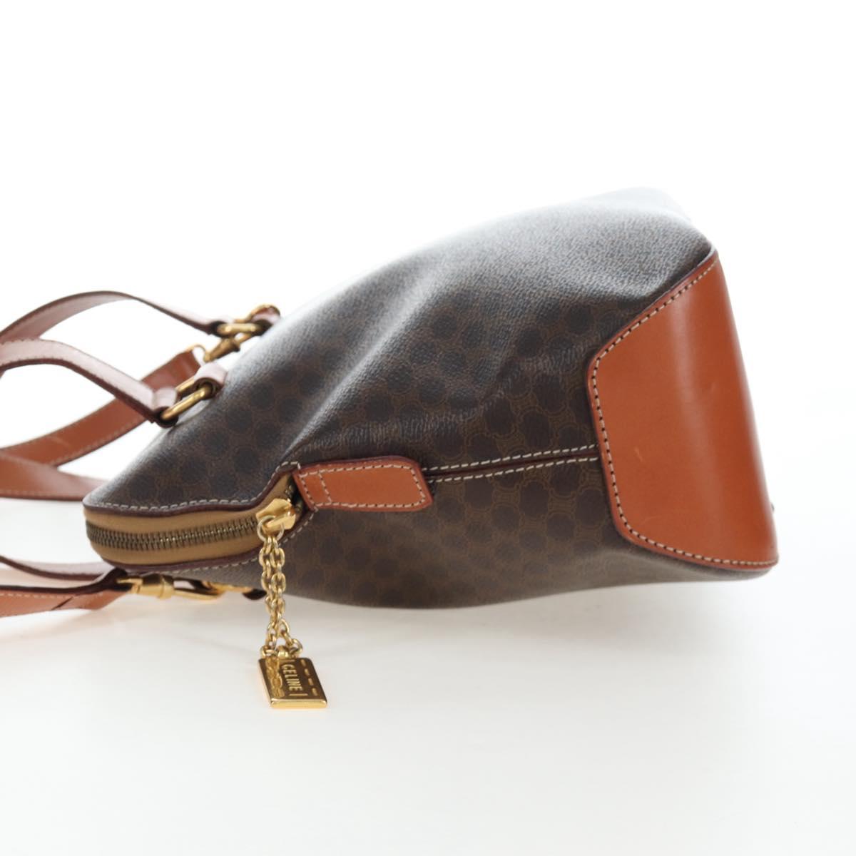 CELINE Macadam Hand Bag PVC 2way Brown Gold Tone Auth 207348V image 3