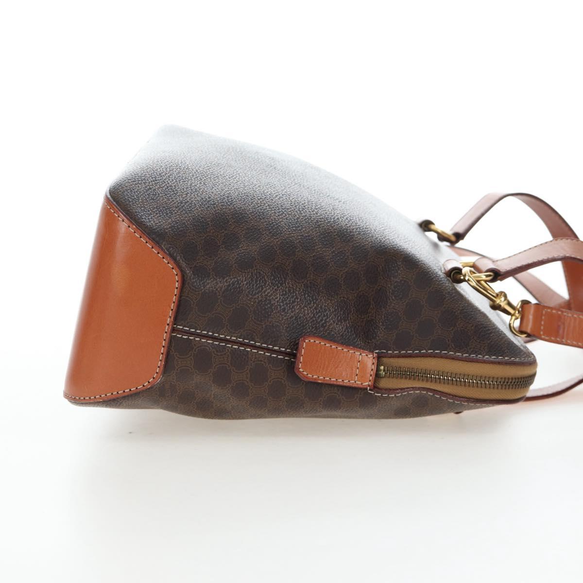 CELINE Macadam Hand Bag PVC 2way Brown Gold Tone Auth 207348V image 4