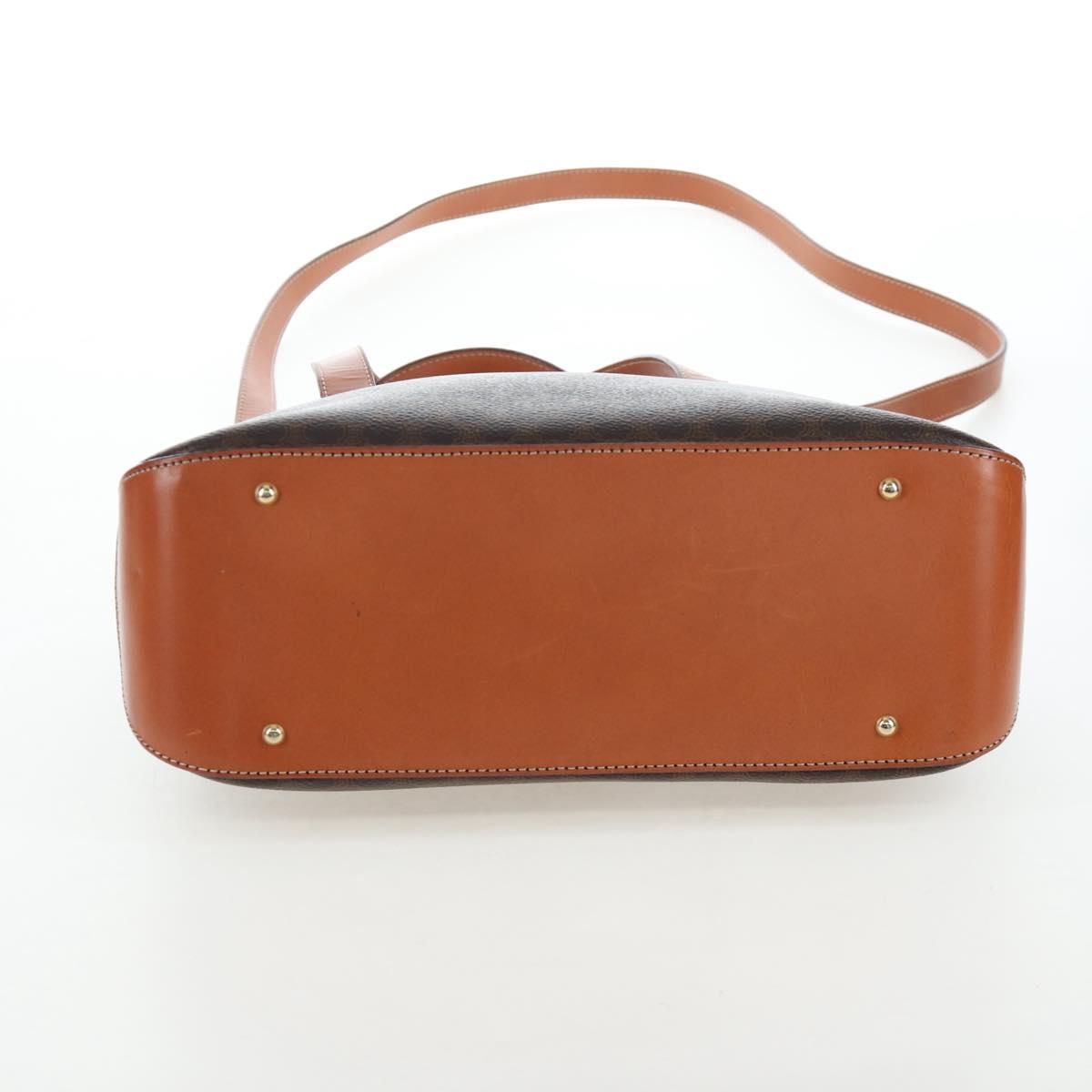 CELINE Macadam Hand Bag PVC 2way Brown Gold Tone Auth 207348V image 5