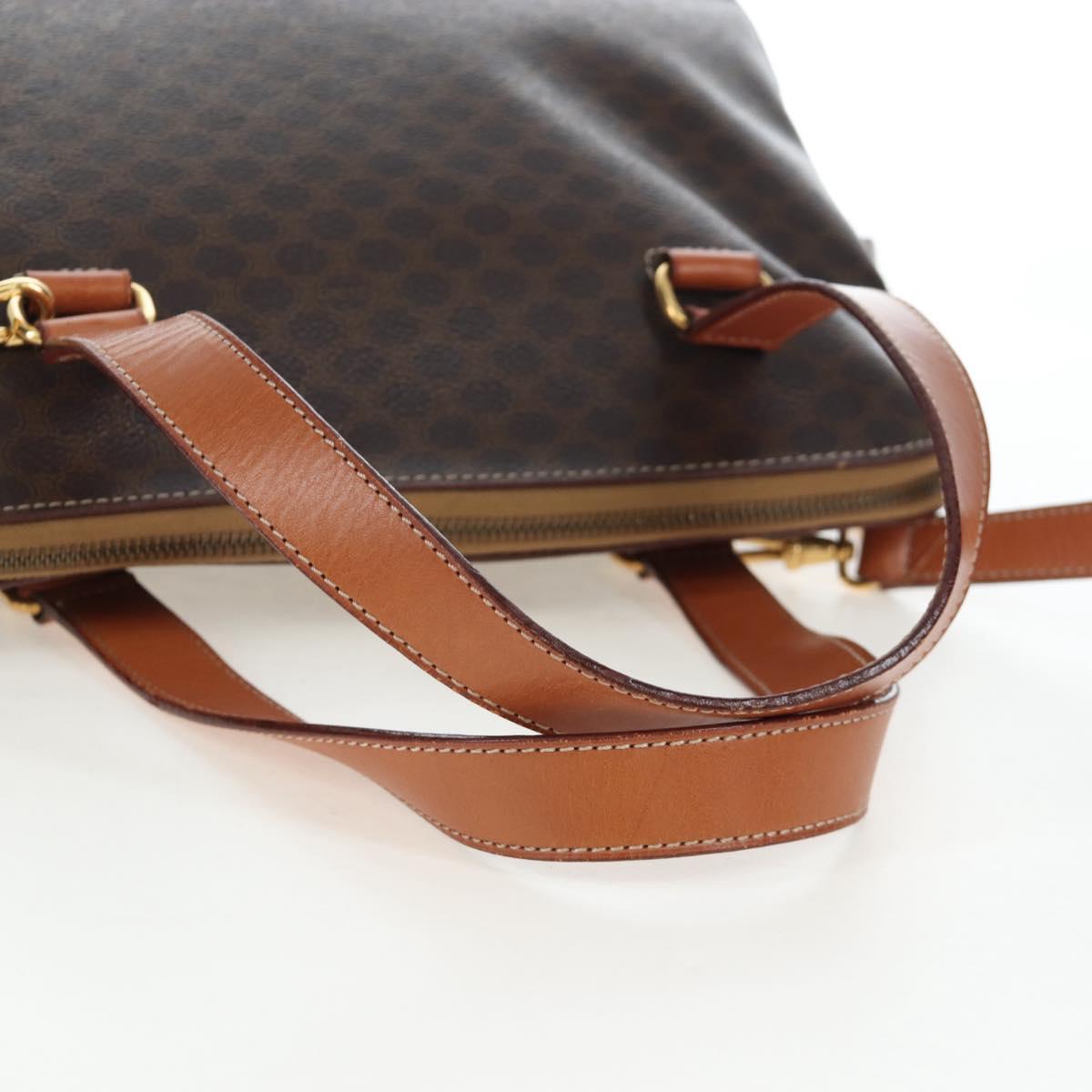 CELINE Macadam Hand Bag PVC 2way Brown Gold Tone Auth 207348V image 7