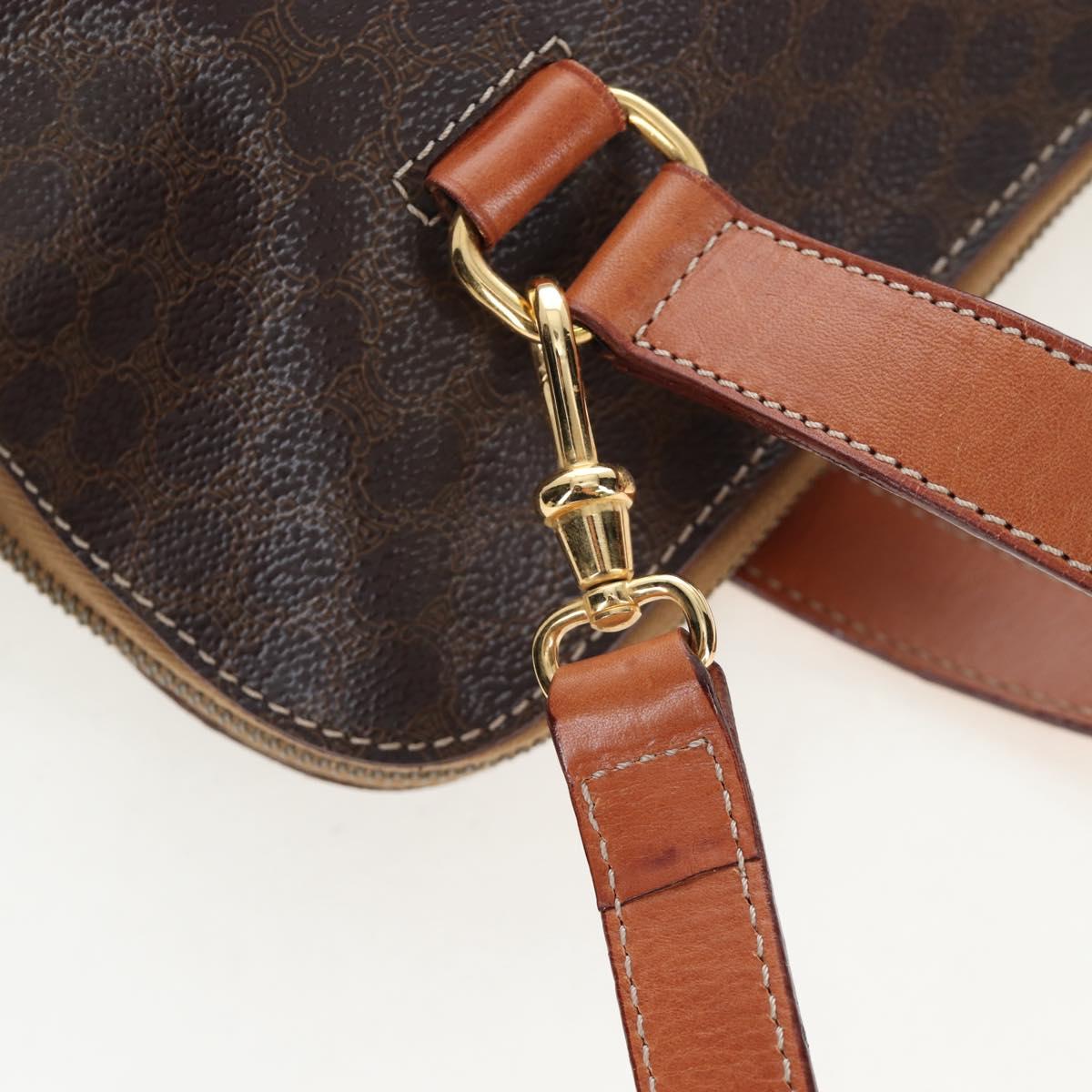CELINE Macadam Hand Bag PVC 2way Brown Gold Tone Auth 207348V image 9