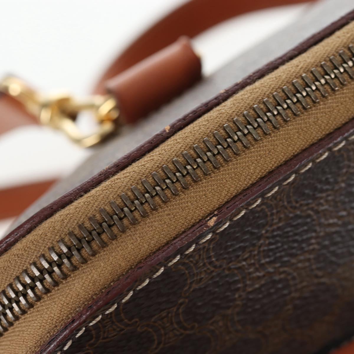 CELINE Macadam Hand Bag PVC 2way Brown Gold Tone Auth 207348V image 10