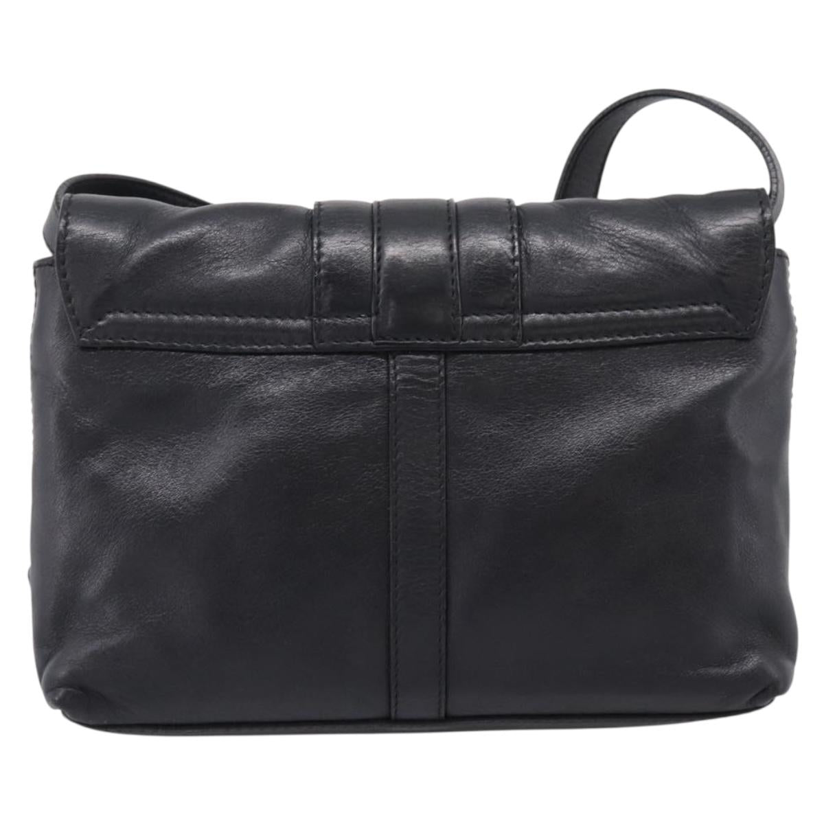 BVLGARI Chandra Shoulder Bag Leather Black Gold Auth am12731V image 2