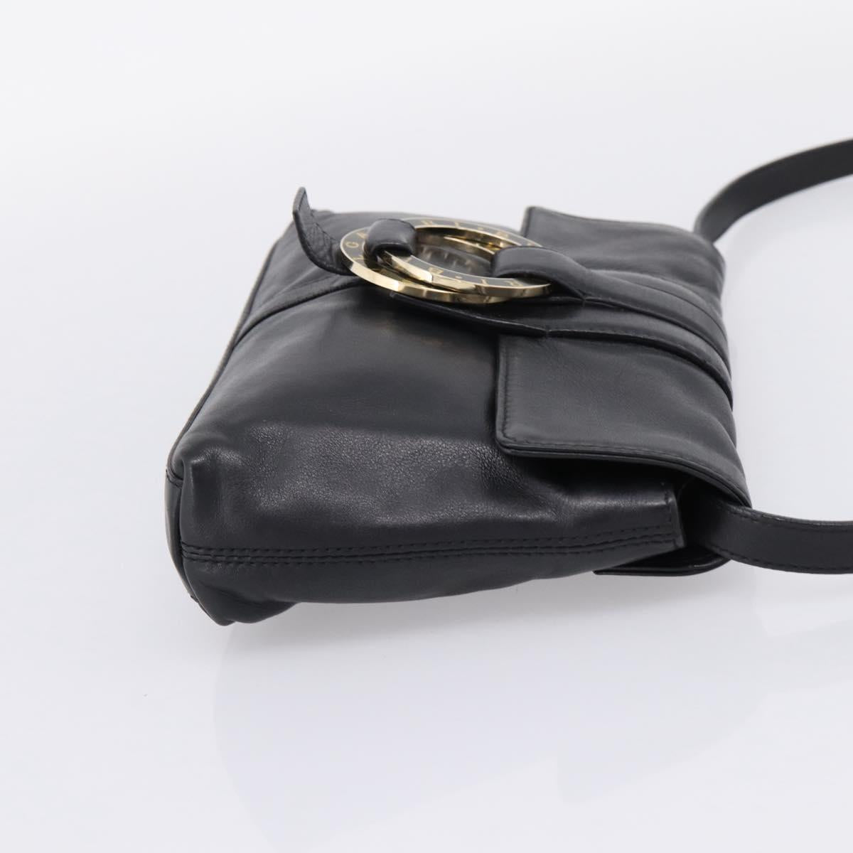 BVLGARI Chandra Shoulder Bag Leather Black Gold Auth am12731V image 4