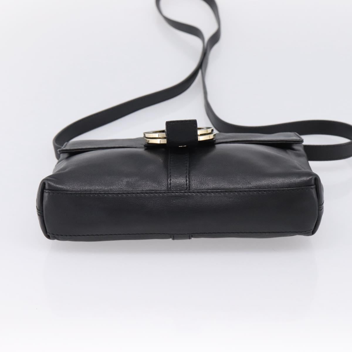 BVLGARI Chandra Shoulder Bag Leather Black Gold Auth am12731V image 5