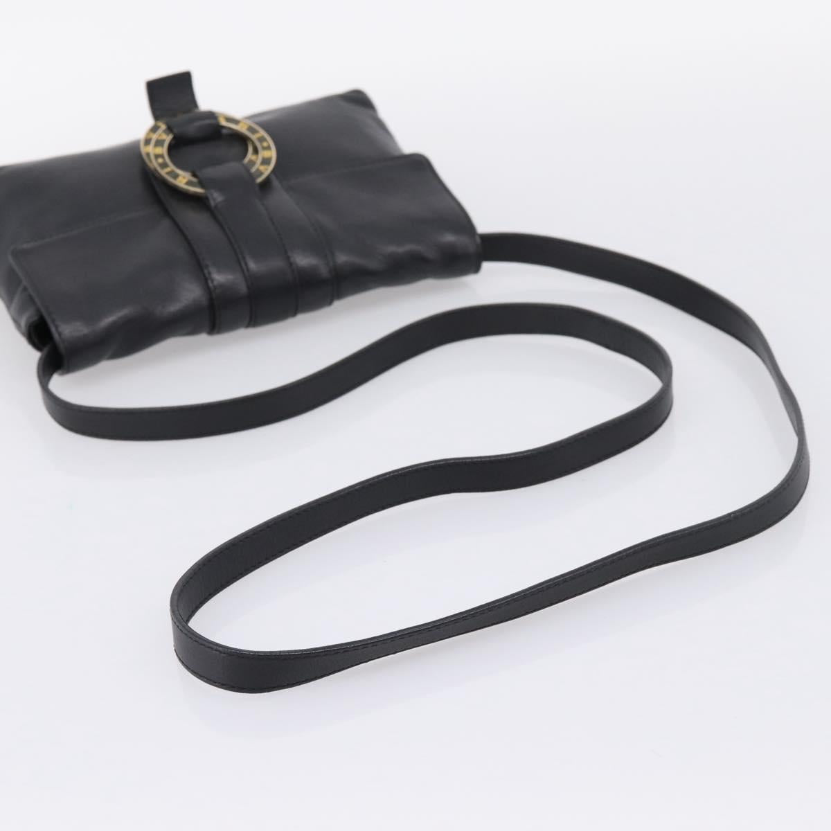 BVLGARI Chandra Shoulder Bag Leather Black Gold Auth am12731V image 7
