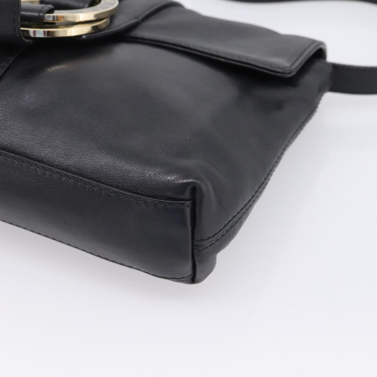 BVLGARI Chandra Shoulder Bag Leather Black Gold Auth am12731V image 9