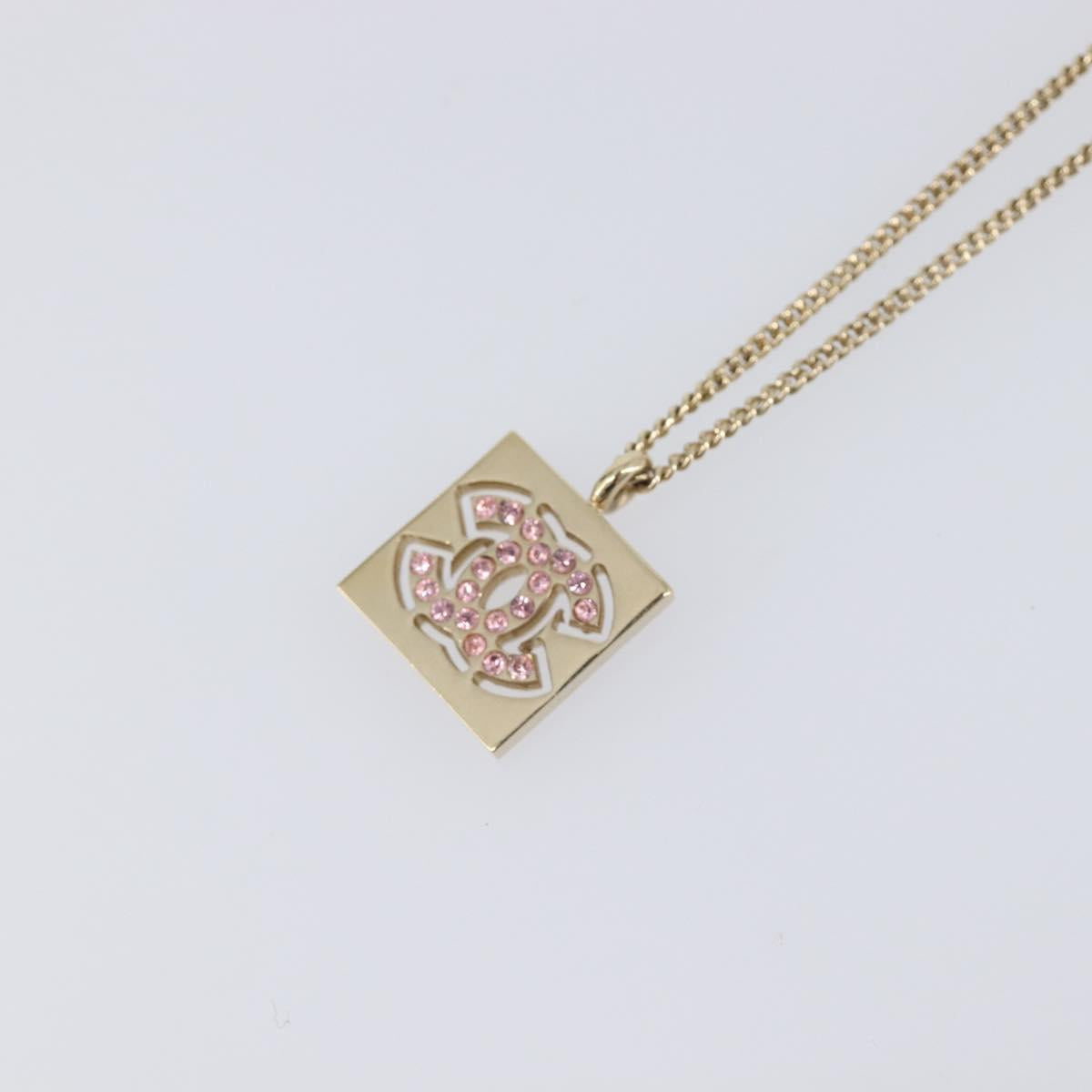 CHANEL Necklace metal Gold CC Auth 205465M image 3