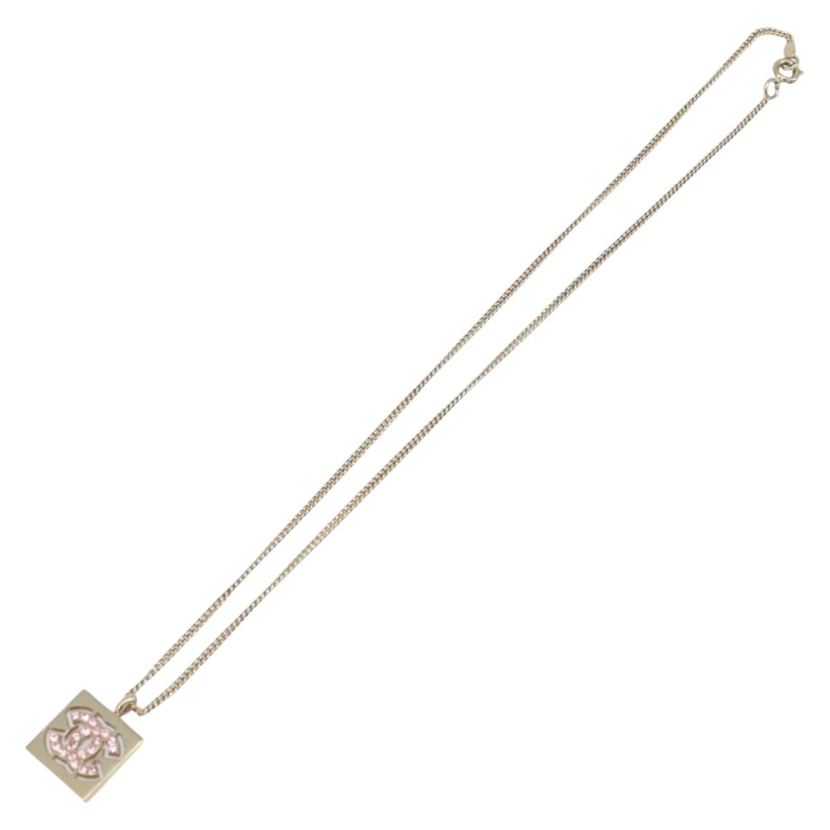 CHANEL Necklace metal Gold CC Auth 205465M image 8